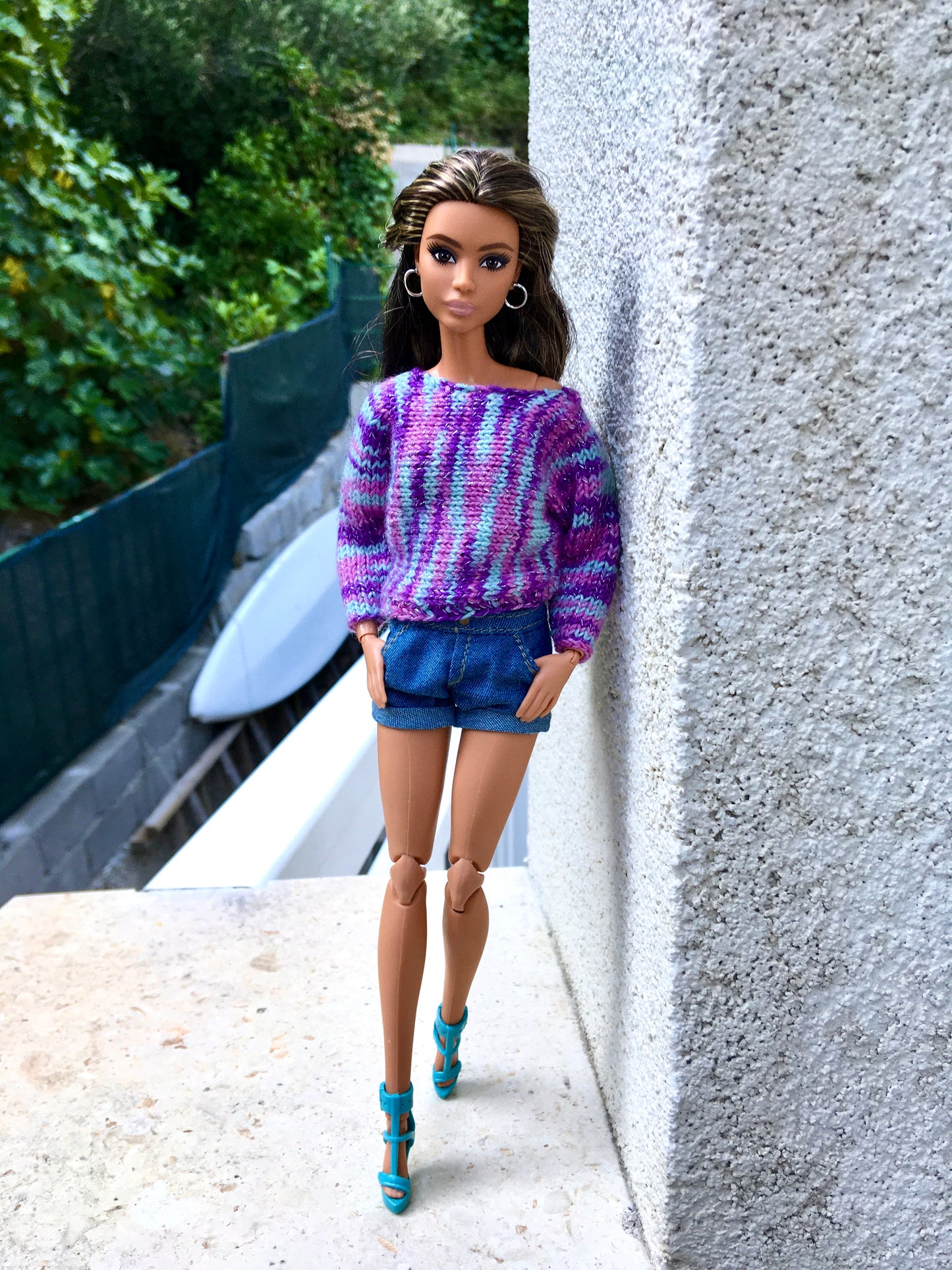 BQ-ZURI – Strickpullover mit Fledermausärmeln für Modepuppen 29 cm