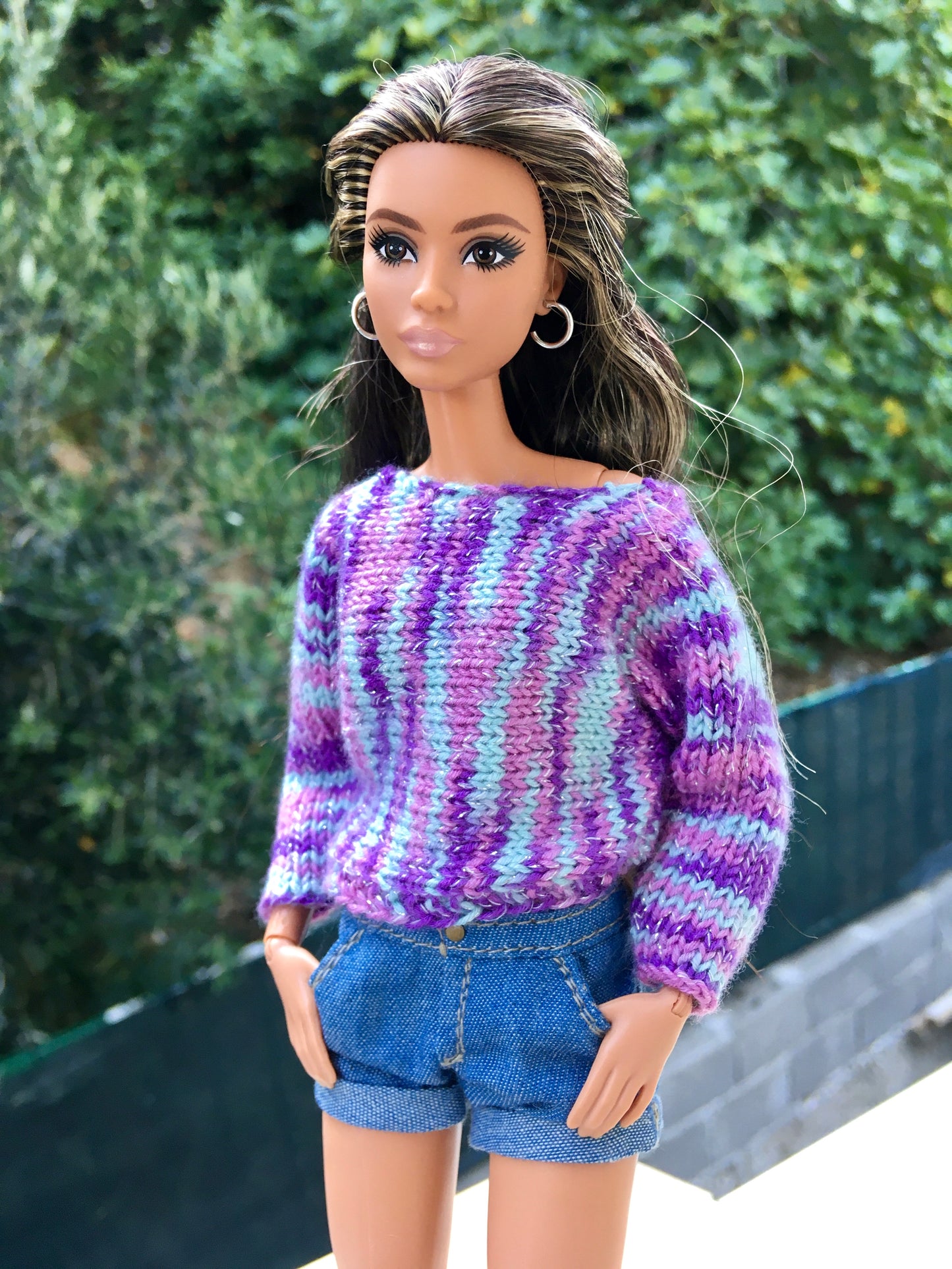 BQ-ZURI – Strickpullover mit Fledermausärmeln für Modepuppen 29 cm