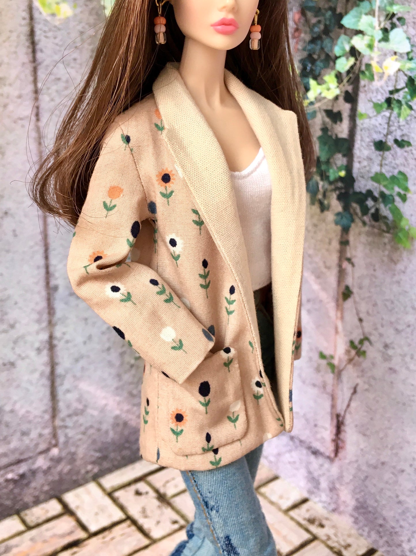 BQ‑DAISY – Blazer à fleurs pour poupées mannequins 30 cm