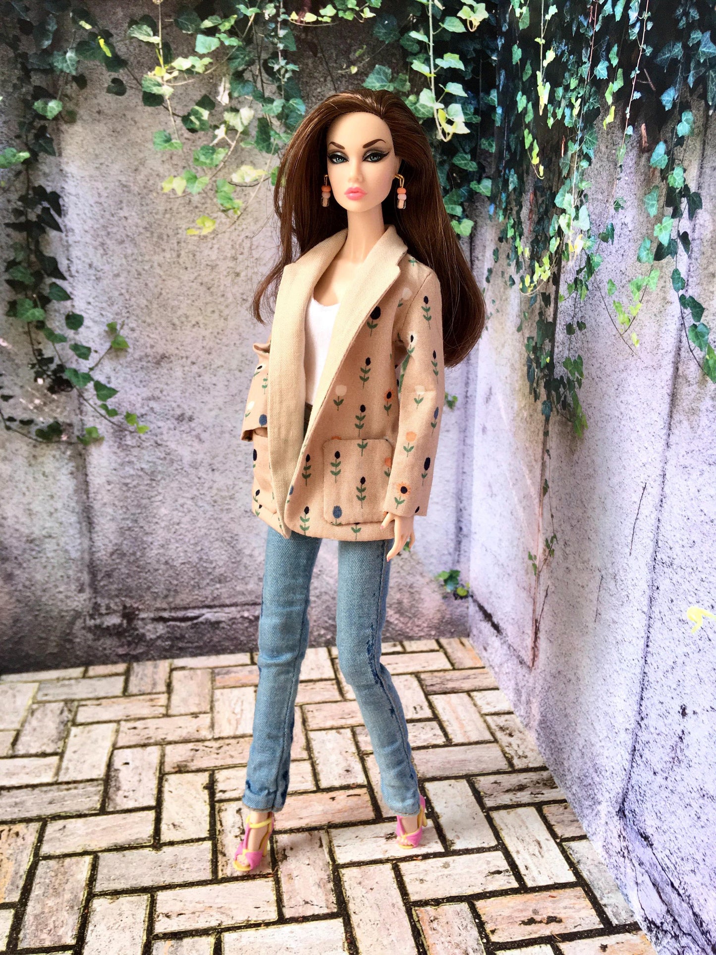 BQ‑DAISY – Blazer à fleurs pour poupées mannequins 30 cm