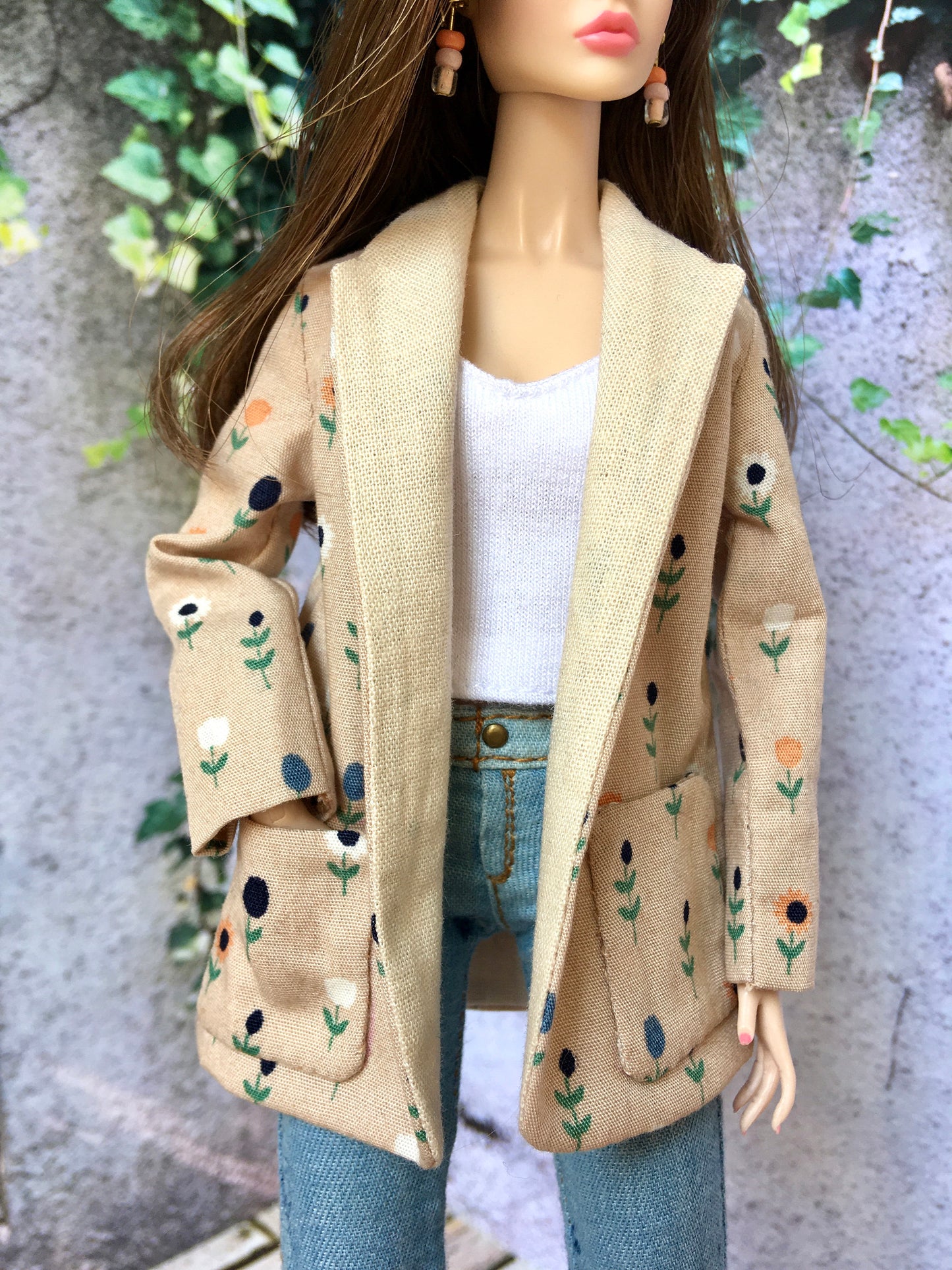 BQ‑DAISY – Blazer à fleurs pour poupées mannequins 30 cm