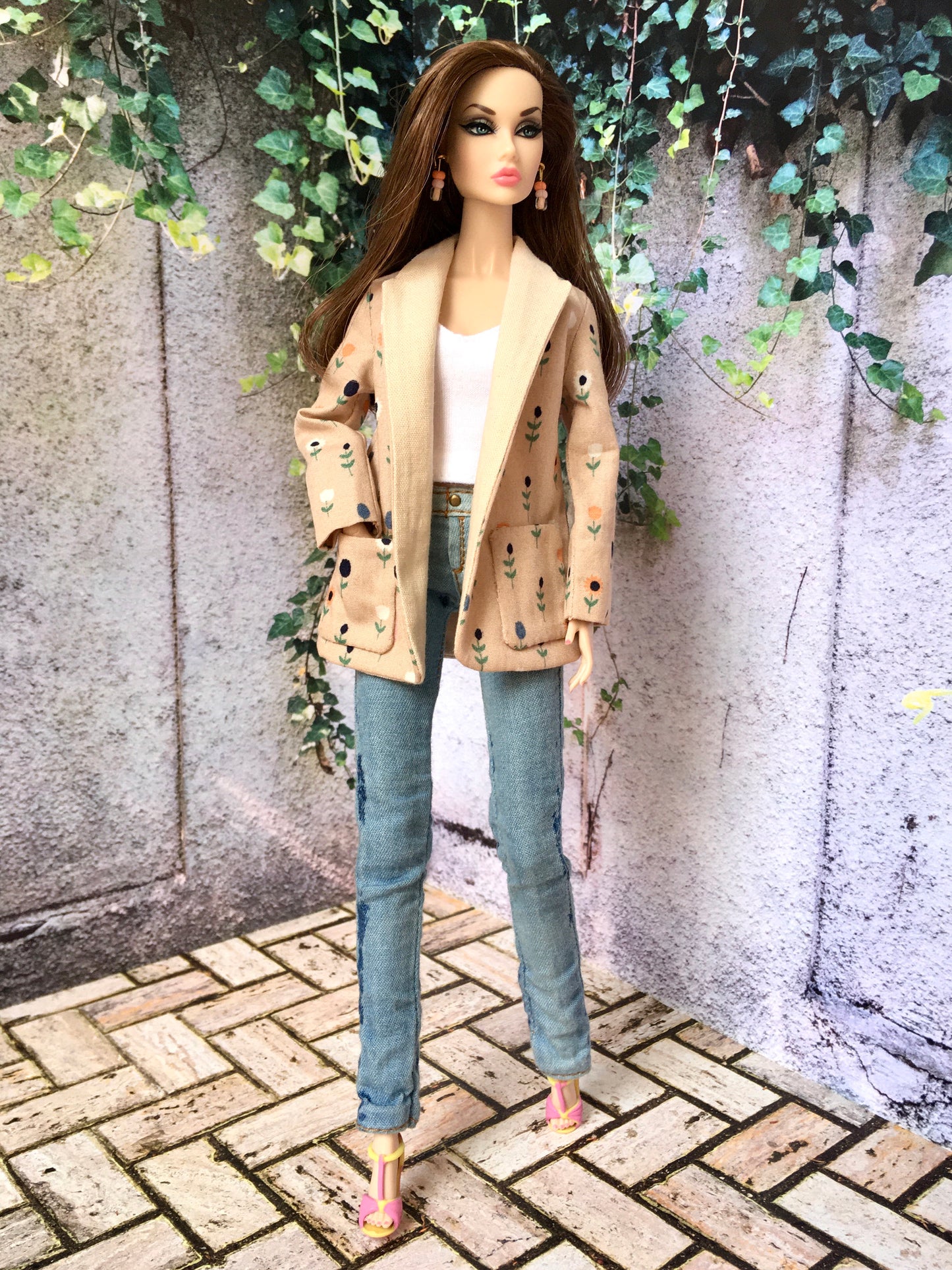 BQ‑DAISY – Blazer à fleurs pour poupées mannequins 30 cm
