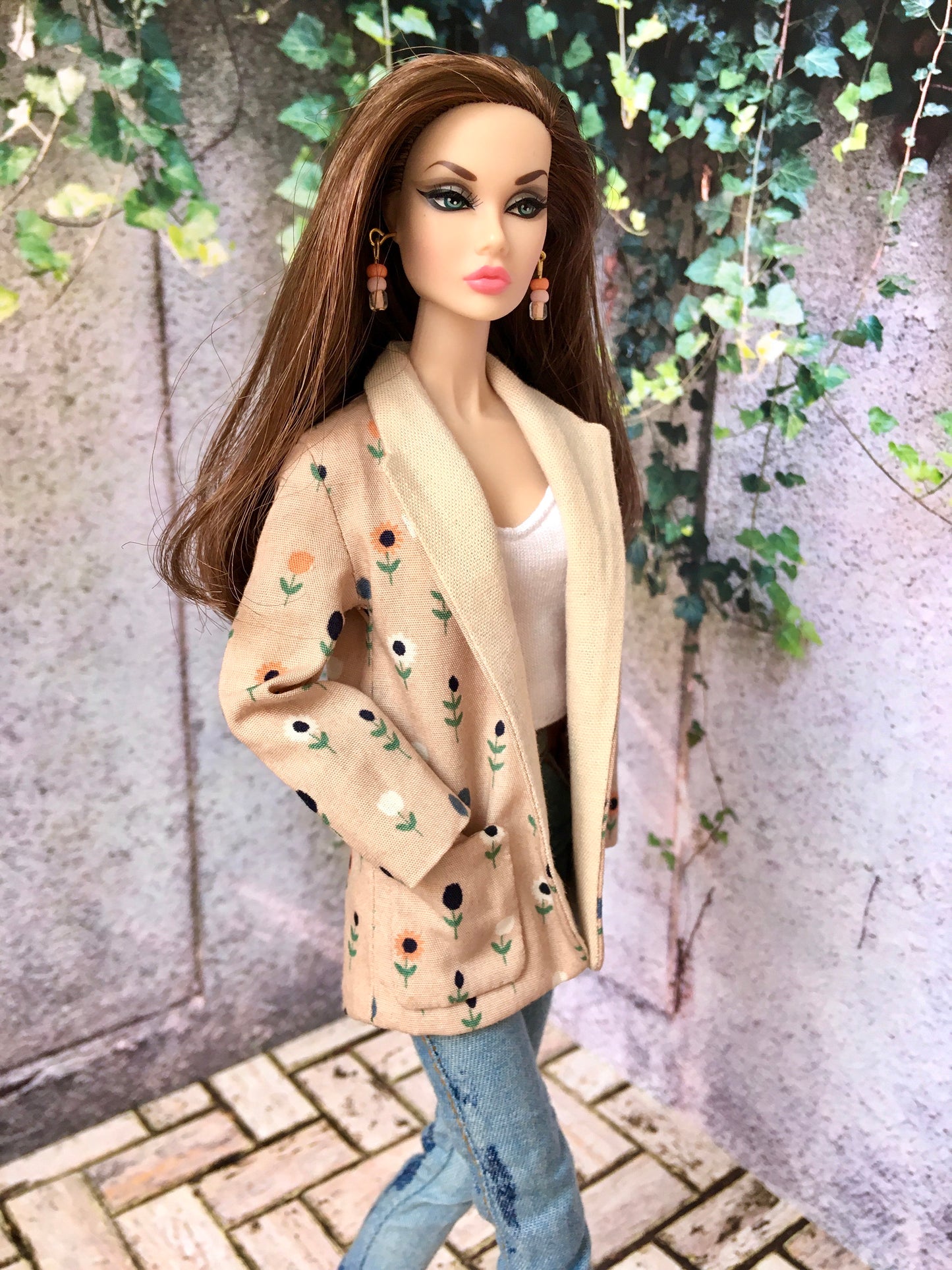 BQ‑DAISY – Blazer à fleurs pour poupées mannequins 30 cm