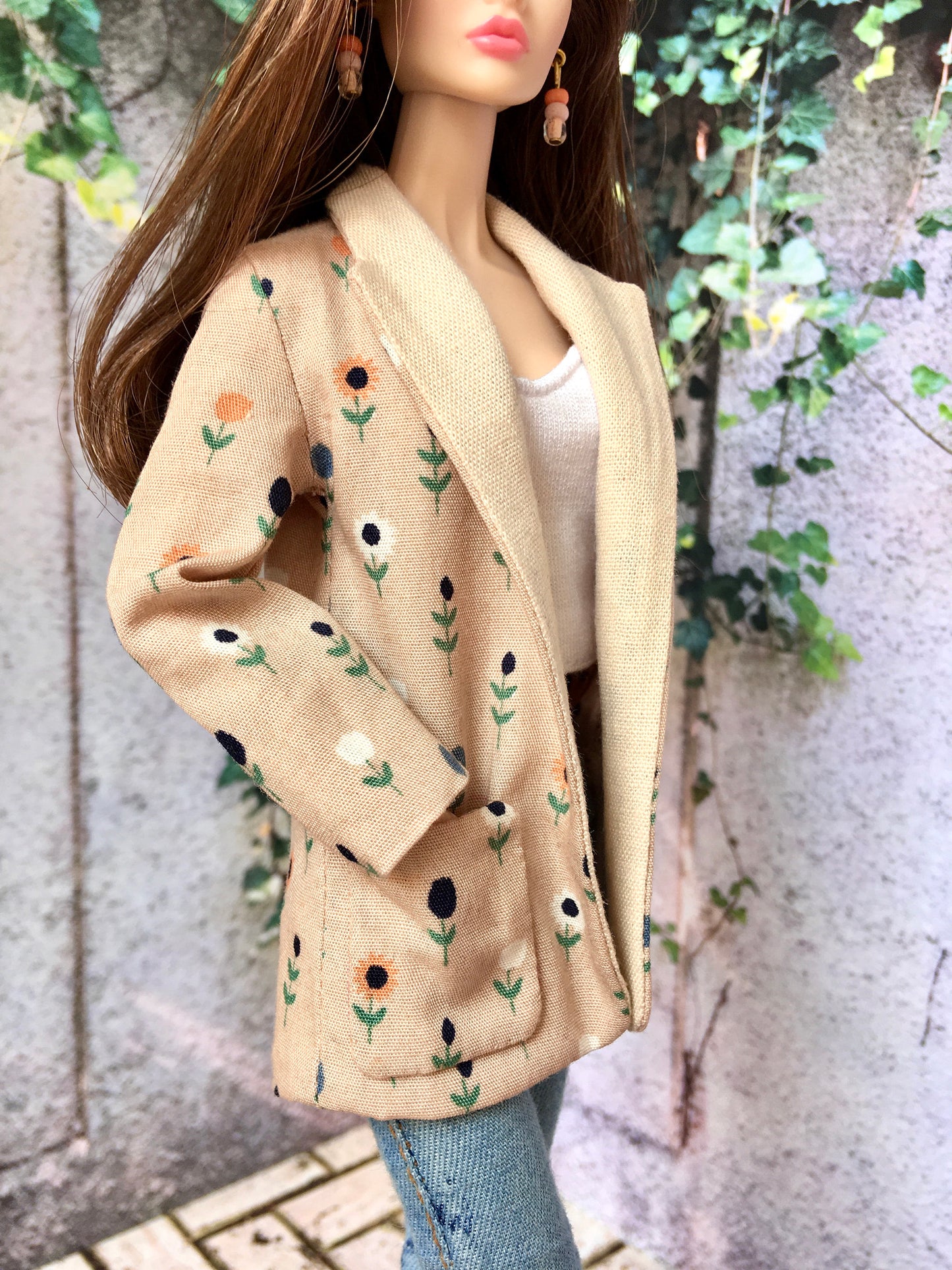 BQ‑DAISY – Blazer à fleurs pour poupées mannequins 30 cm