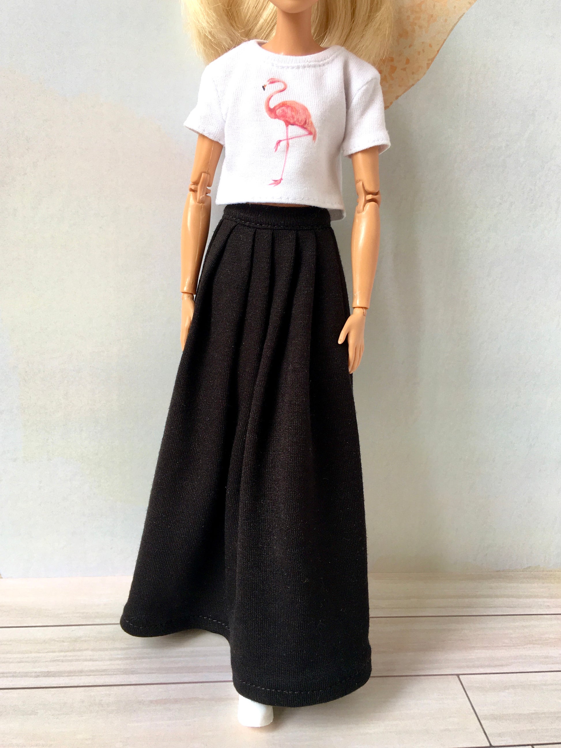 BQ‑ELIYA – Flowy Pleated Long Skirt for 11.5" 1/6 Scale Fashion Dolls - www.bouutique.com