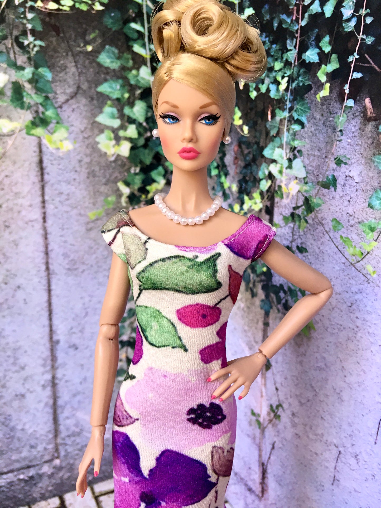 BQ-LARA – Floral Midi Dress with Mermaid Hem for 12" 1/6 Scale Fashion Dolls - www.bouutique.com