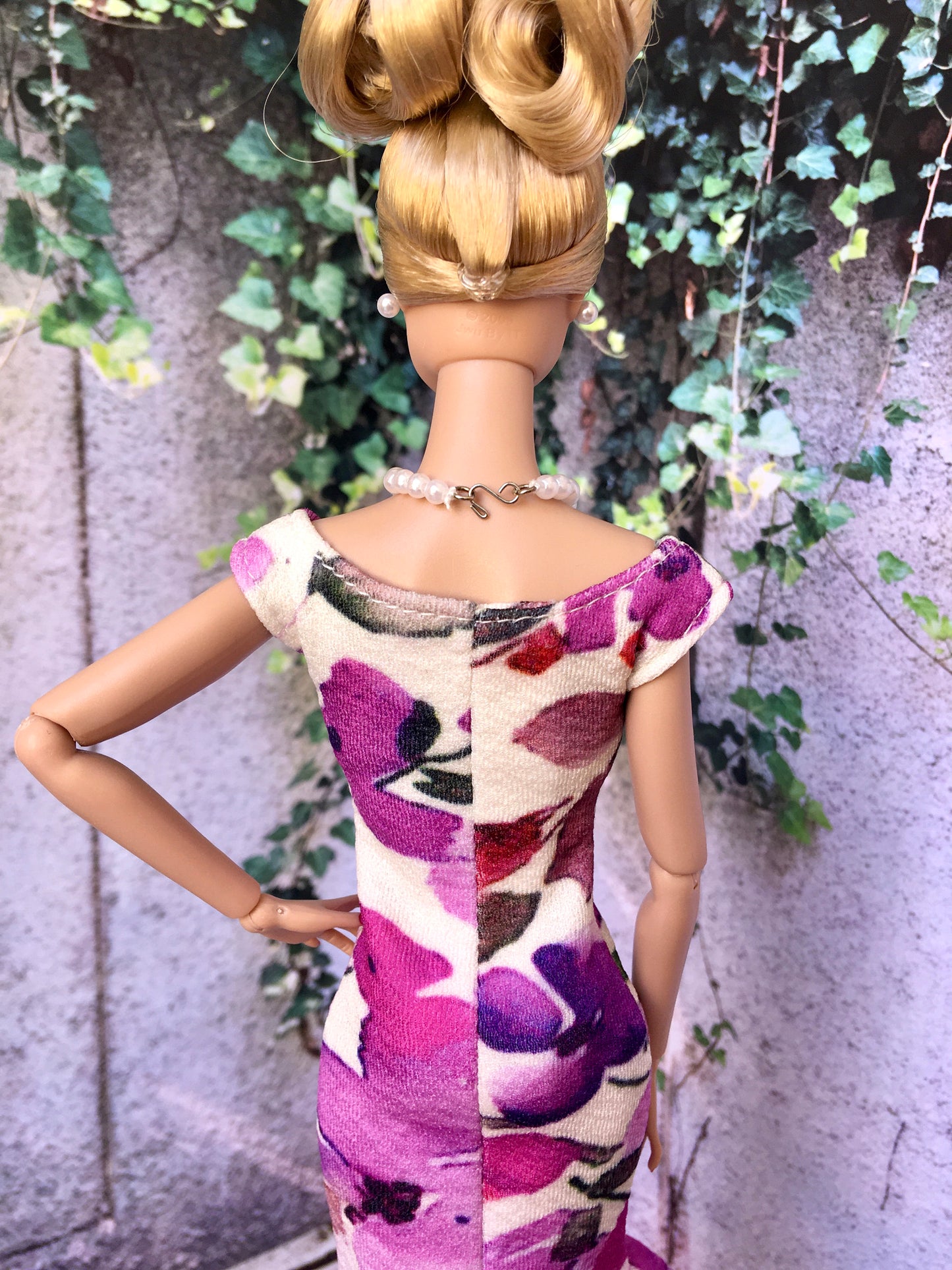 BQ-LARA – Floral Midi Dress with Mermaid Hem for 12" 1/6 Scale Fashion Dolls - www.bouutique.com