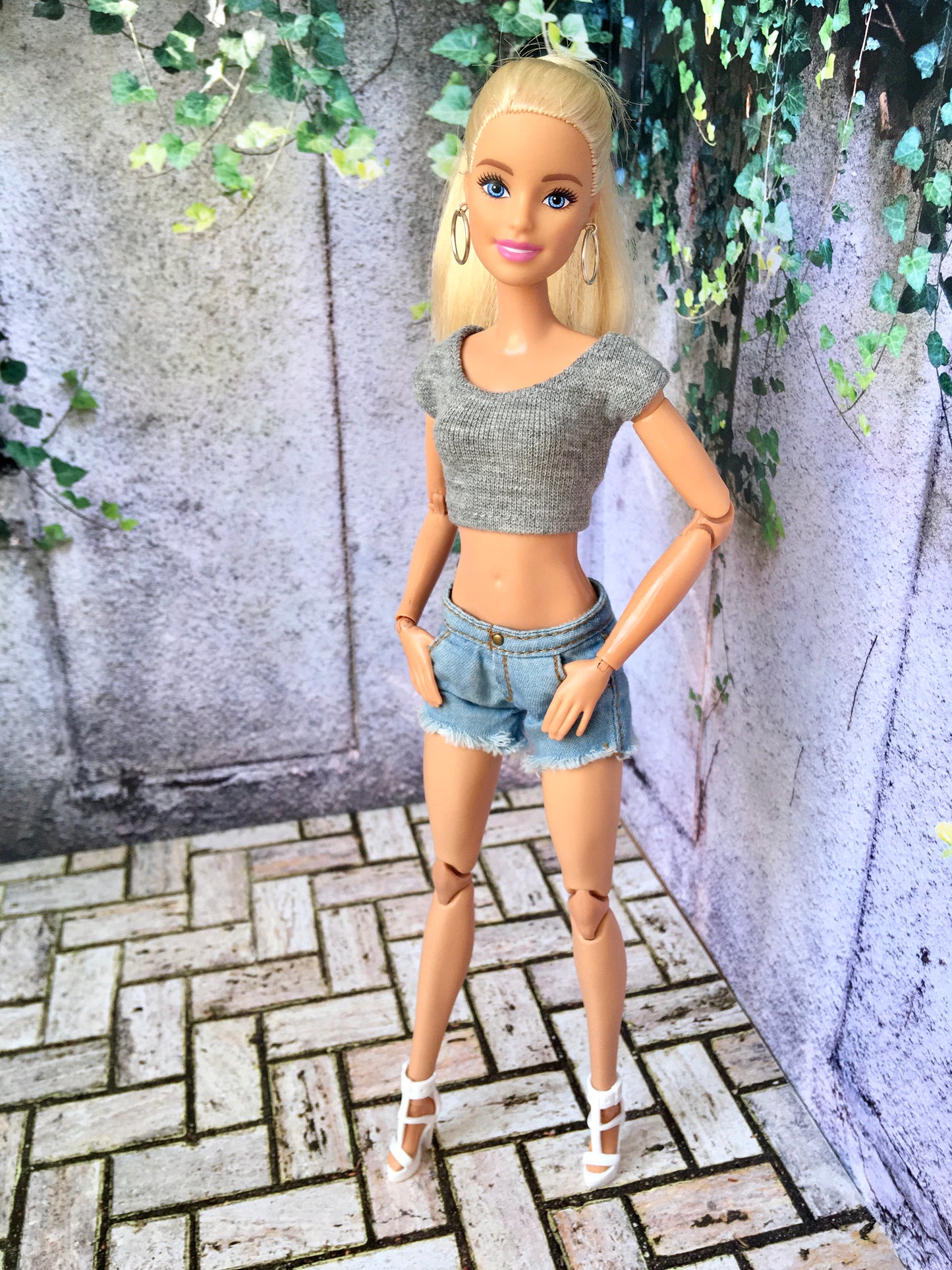 BQ-LUNE – Washed Denim Shorts for 11.5" 1/6 Scale Fashion Dolls - www.bouutique.com