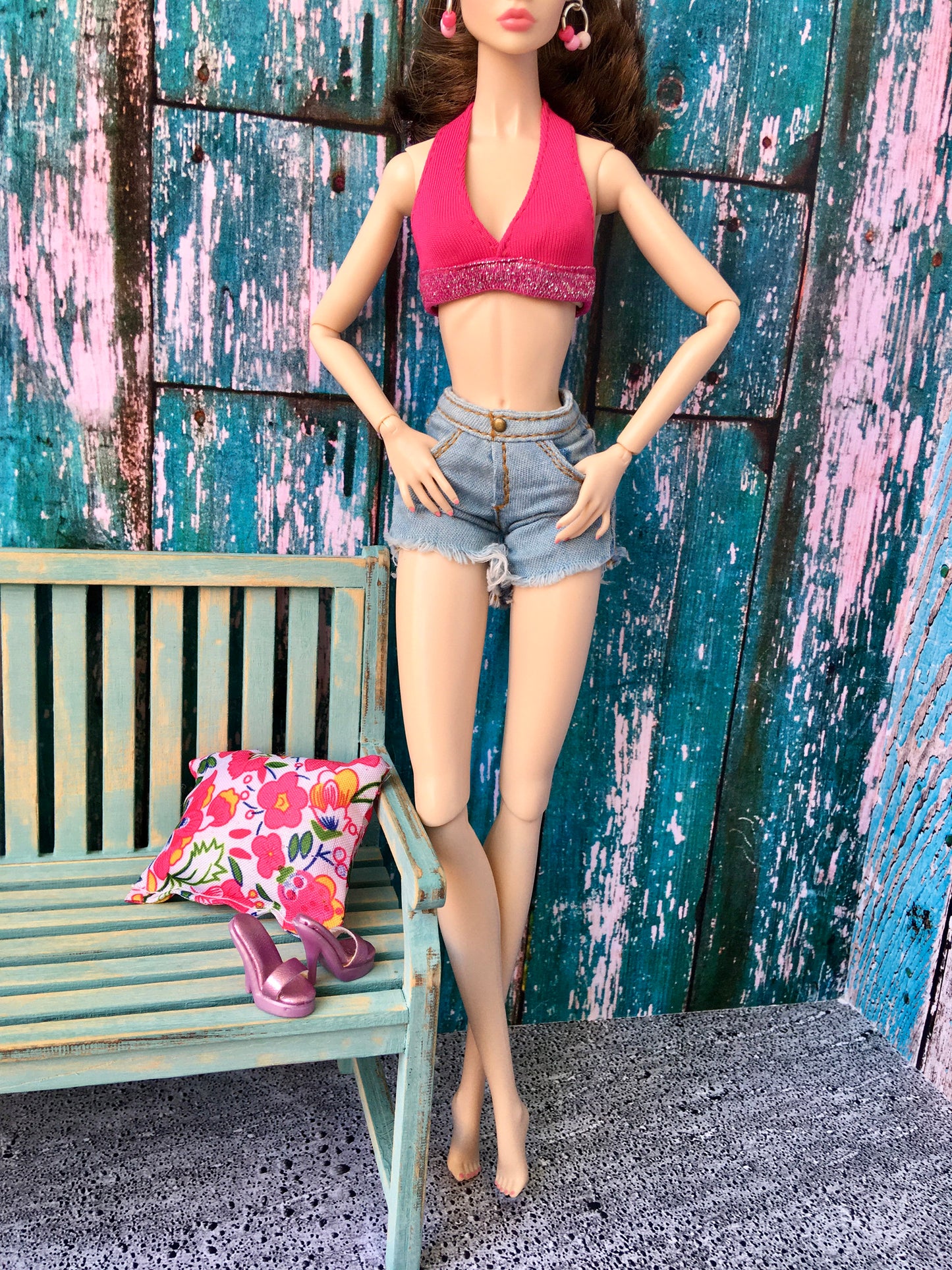 BQ-LUNE – Washed Denim Shorts for 12" 1/6 Scale Fashion Dolls - www.bouutique.com