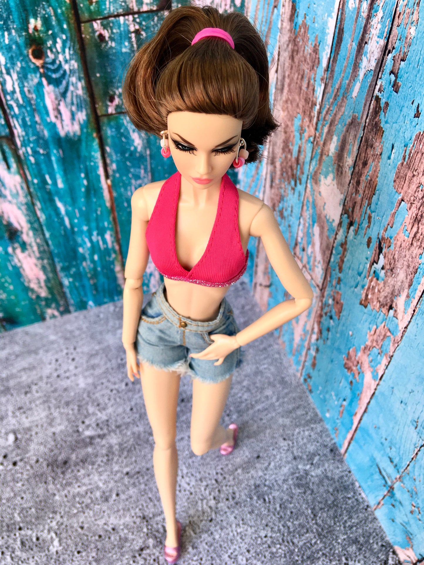 BQ-LUNE – Washed Denim Shorts for 12" 1/6 Scale Fashion Dolls - www.bouutique.com