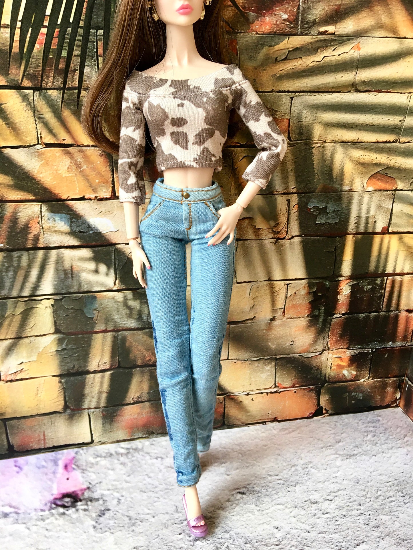 BQ-MAVI – Washed Skinny Jeans for 12" 1/6 Scale Fashion Dolls - www.bouutique.com