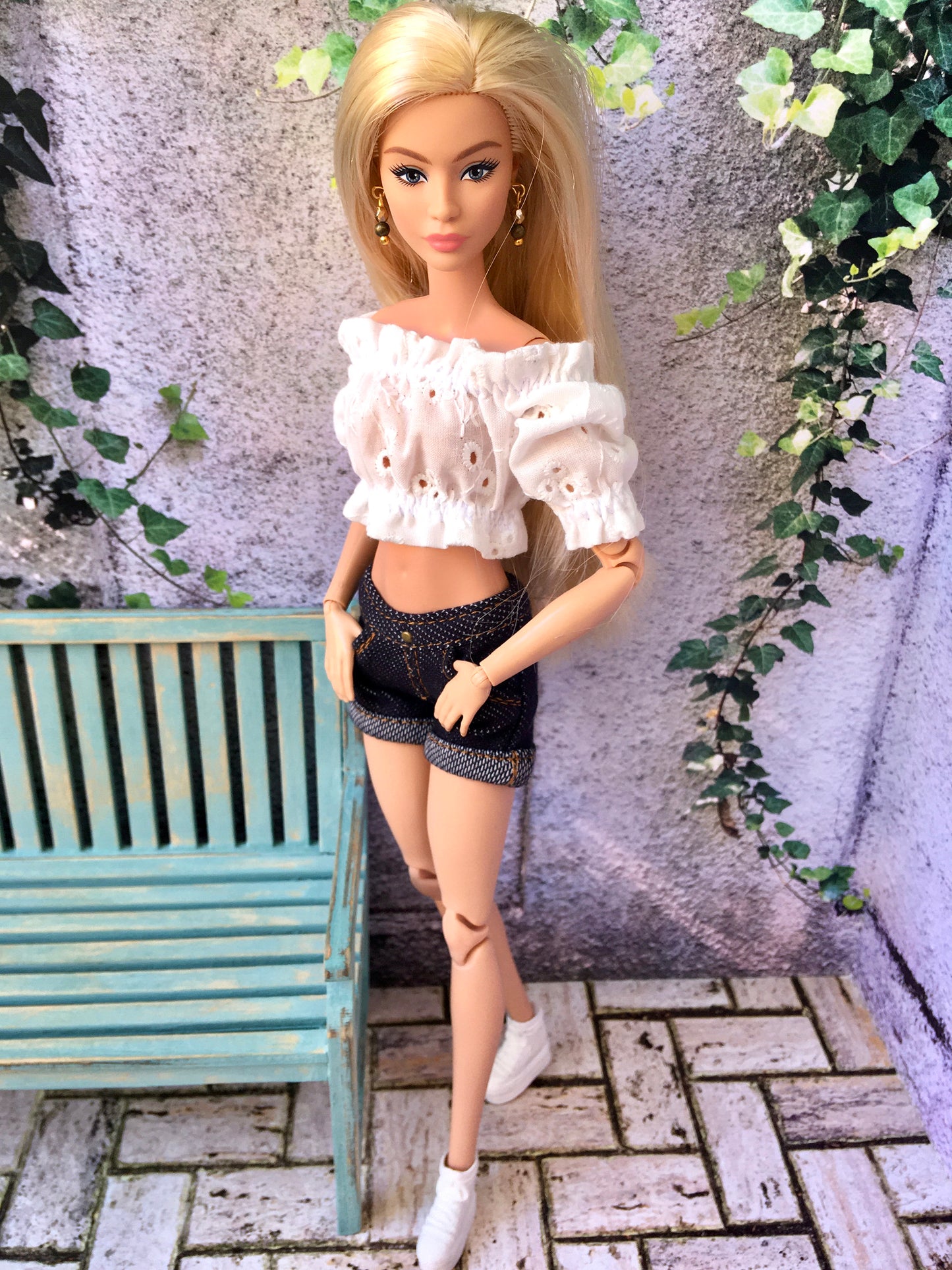 BQ-NELA – Off-Shoulder Ruffle Top for 11.5" 1/6 Scale Fashion Dolls - www.bouutique.com