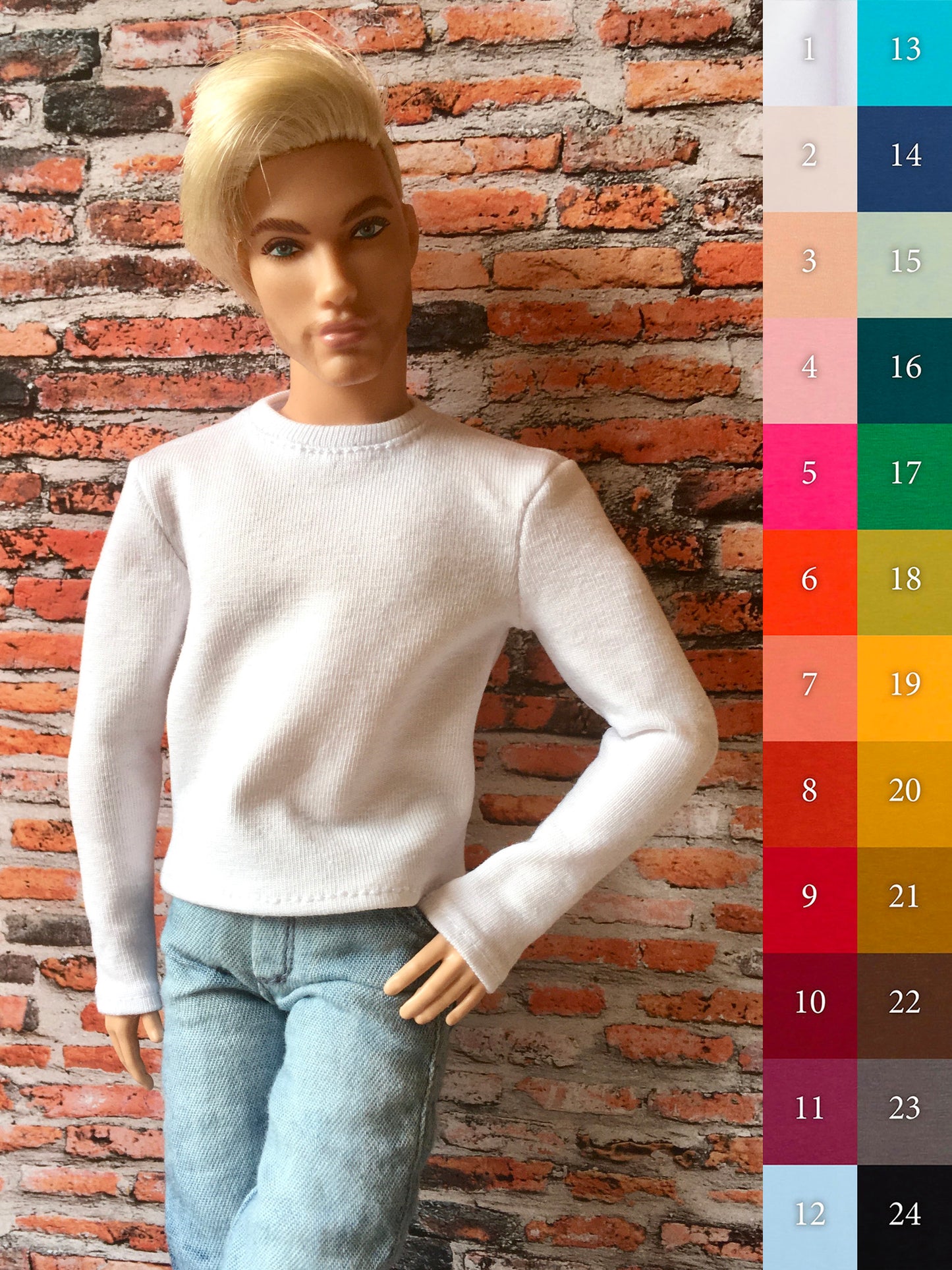 BQ-VITAL – Long Sleeve T-Shirt for 12" 1/6 Scale Ken Dolls - www,bouutique.com