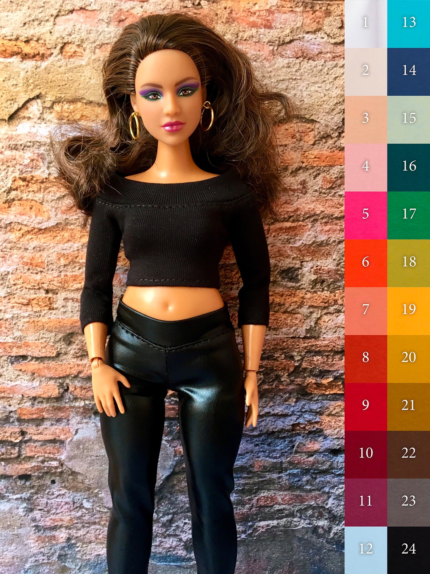 BQ-EBONY – Off-Shoulder Top for 11" 1/6 Scale Curvy Fashion Dolls - www.bouutique.com