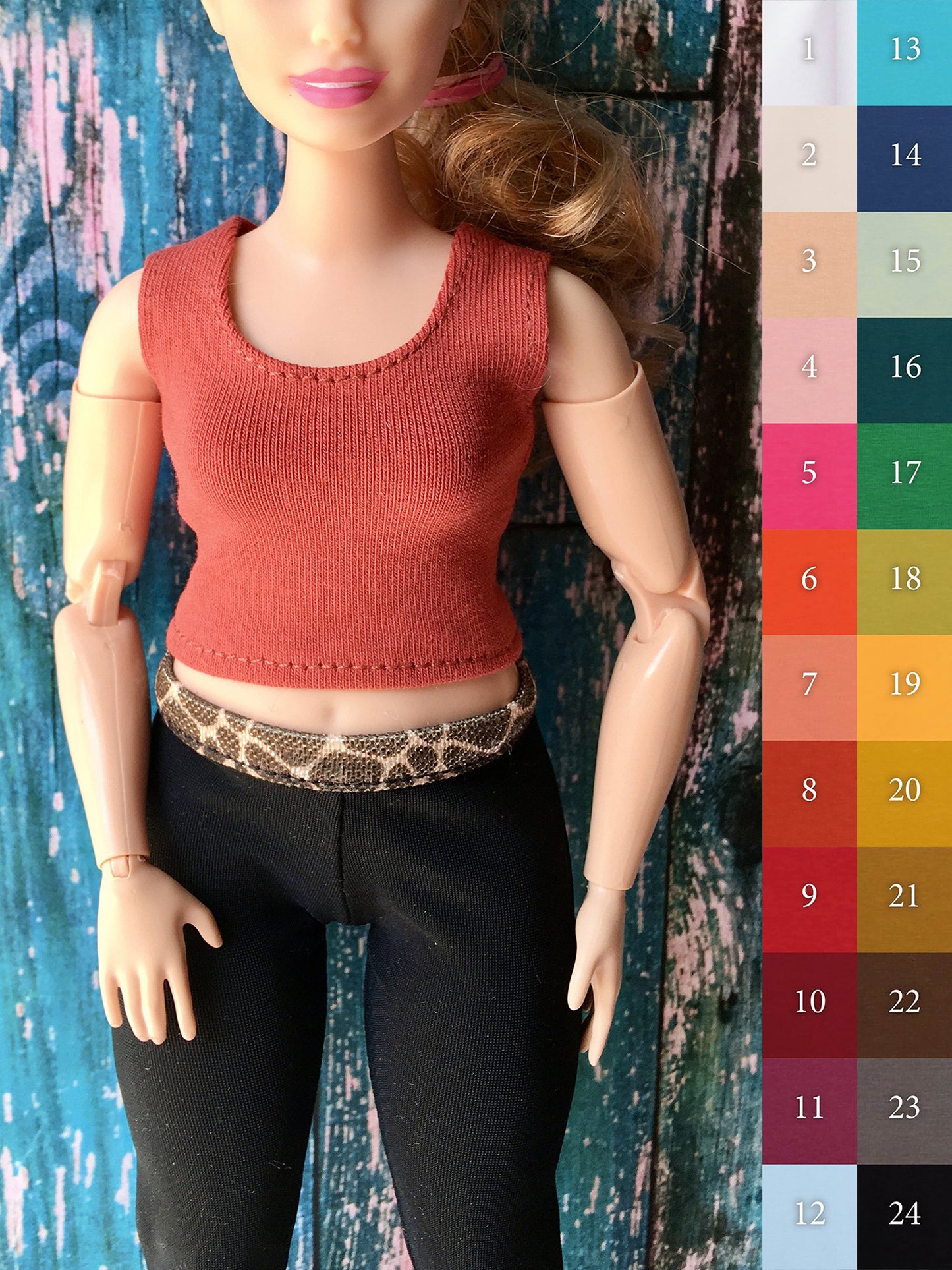 Core Tank Top for Curvy Doll 1/6 scale, 11.25 Inch, many colors - Bouutique.com