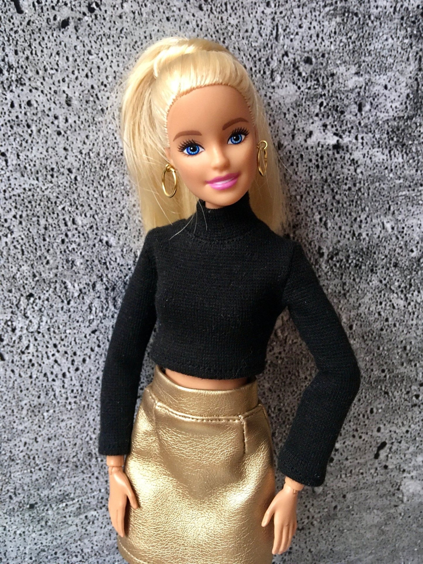Snug Long Sleeve Turtleneck Crop Top for Doll 1/6-scale, 11.5 Inch, many colors - Bouutique.com