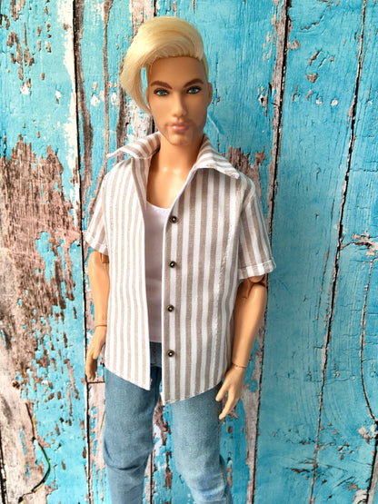 BQ‑CALAY – Chemise d’été en coton pour poupées Ken 30 cm (plusieurs variantes)