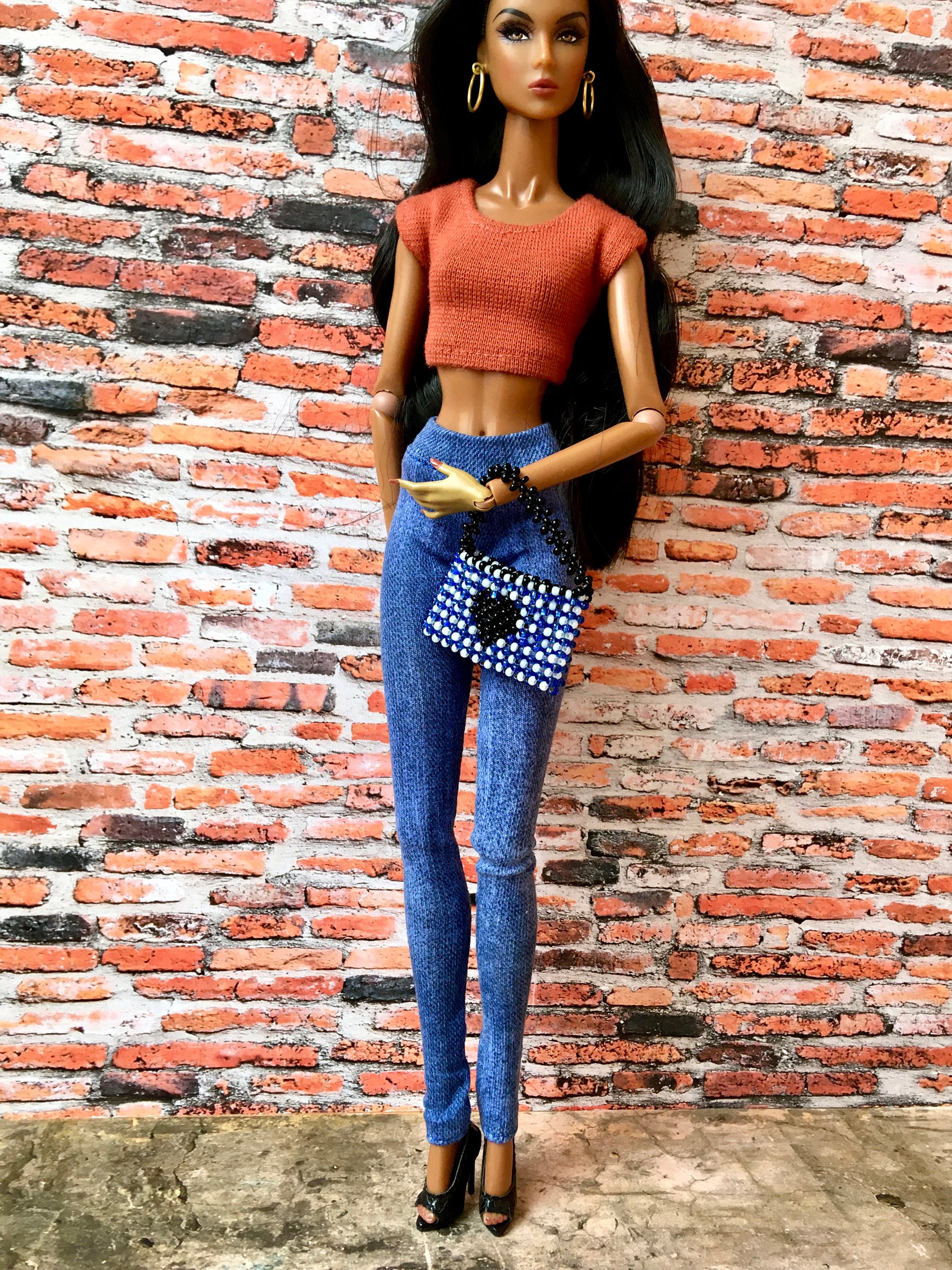 Azure Blue Jeans Jeggings for Fashion Doll 12.5 Inch - www.bouutique.com