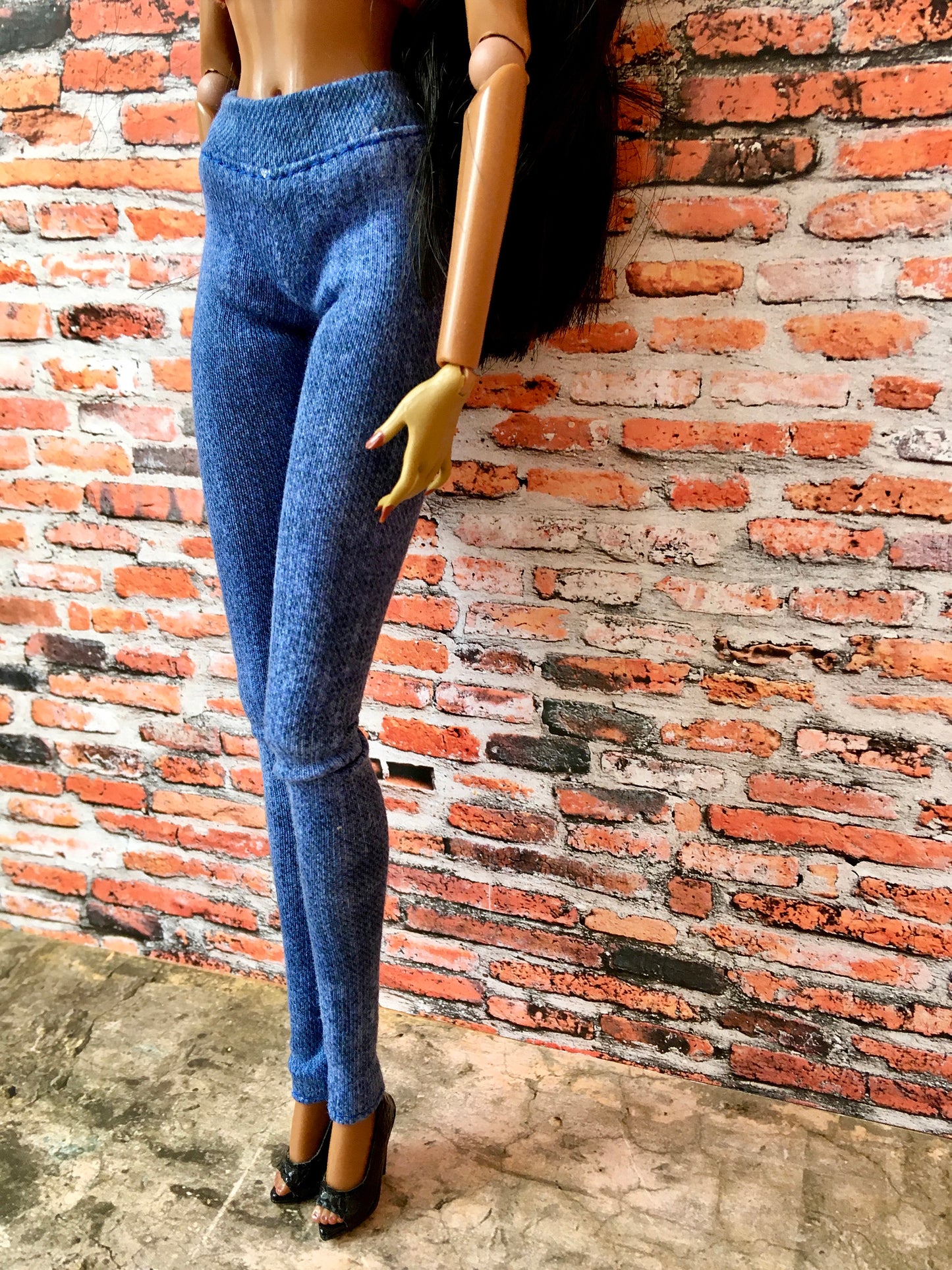 Azure Blue Jeans Jeggings for Fashion Doll 12.5 Inch - www.bouutique.com