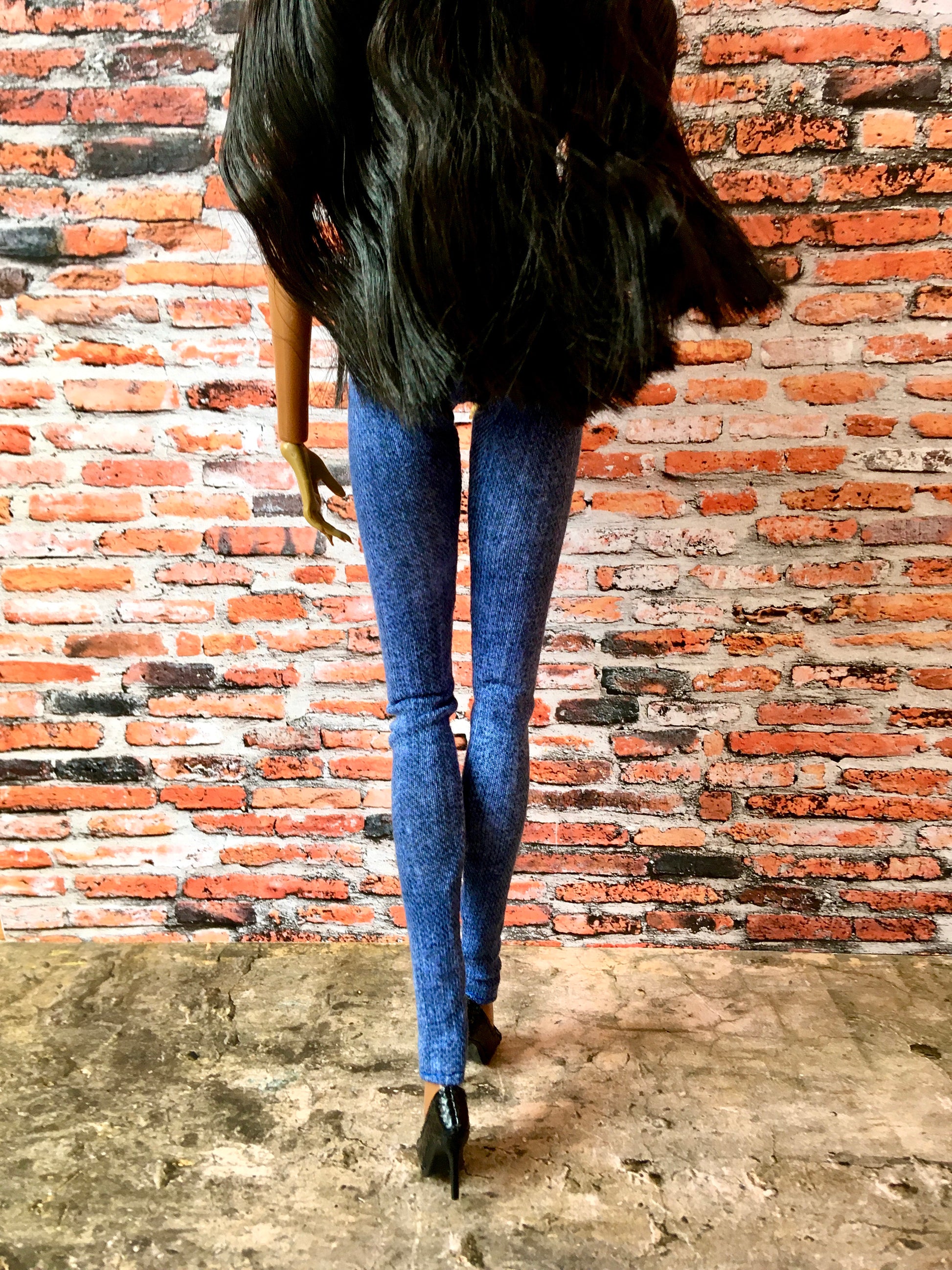 Azure Blue Jeans Jeggings for Fashion Doll 12.5 Inch - www.bouutique.com