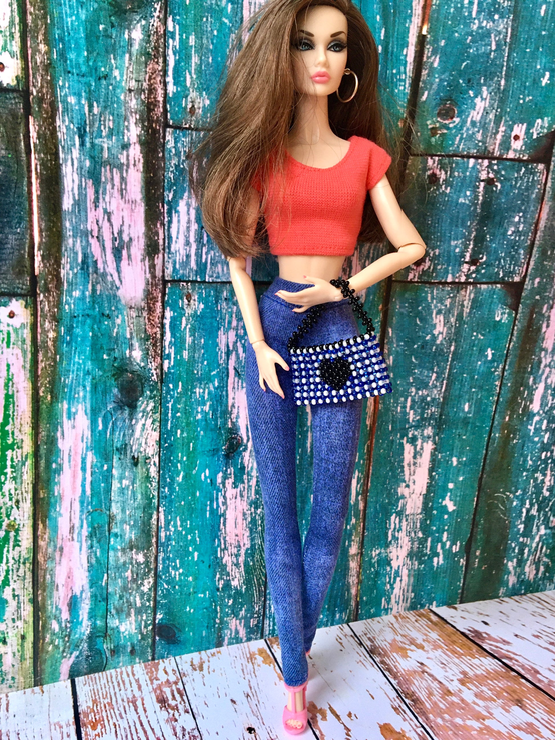 Azure Blue Jeans Jeggings for Poppy Doll 12 Inch - www.bouutique.com