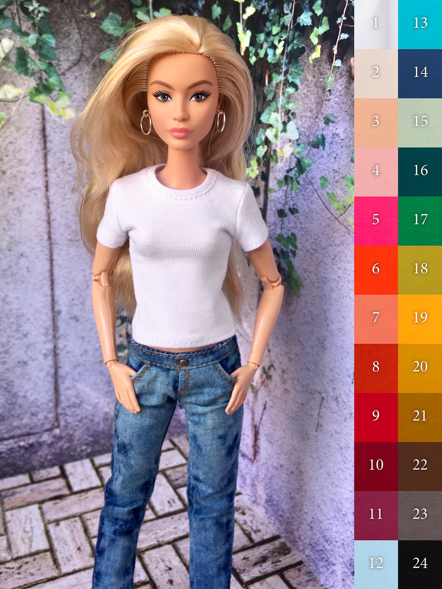 BQ-VITAL – Basic Short Sleeve T-shirt for 11.5" 1/6 Scale Fashion Dolls