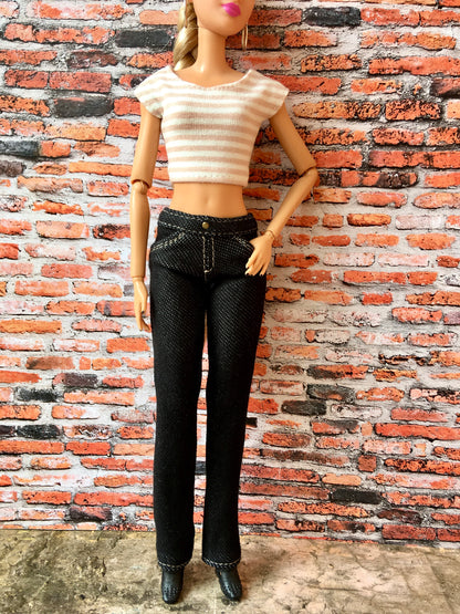 BQ-CALY – Striped Crop T-shirt for 11.5" 1/6 Scale Dolls - www.bouutique.com