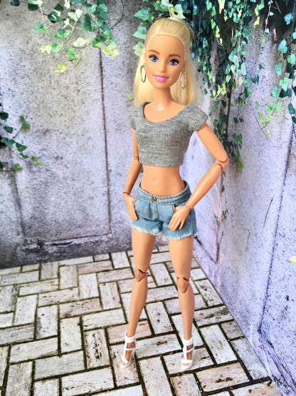 BQ-LUNE – Washed Denim Shorts for 11.5" 1/6 Scale Fashion Dolls - www.bouutique.com