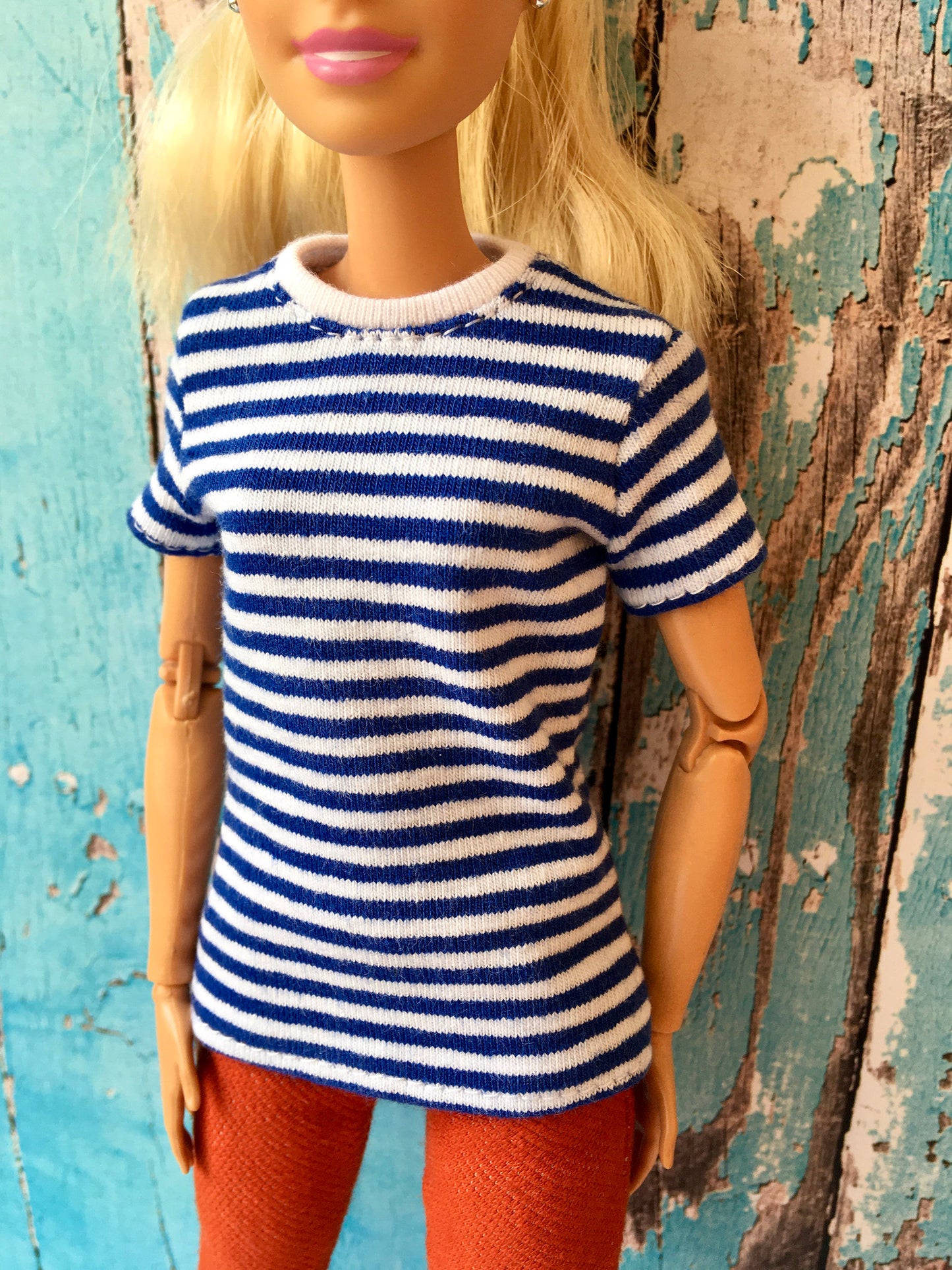 BQ-MARIN – Striped Short Sleeve T-shirt for 11.5" 1/6 Scale Fashion Dolls - www.bouutique.com