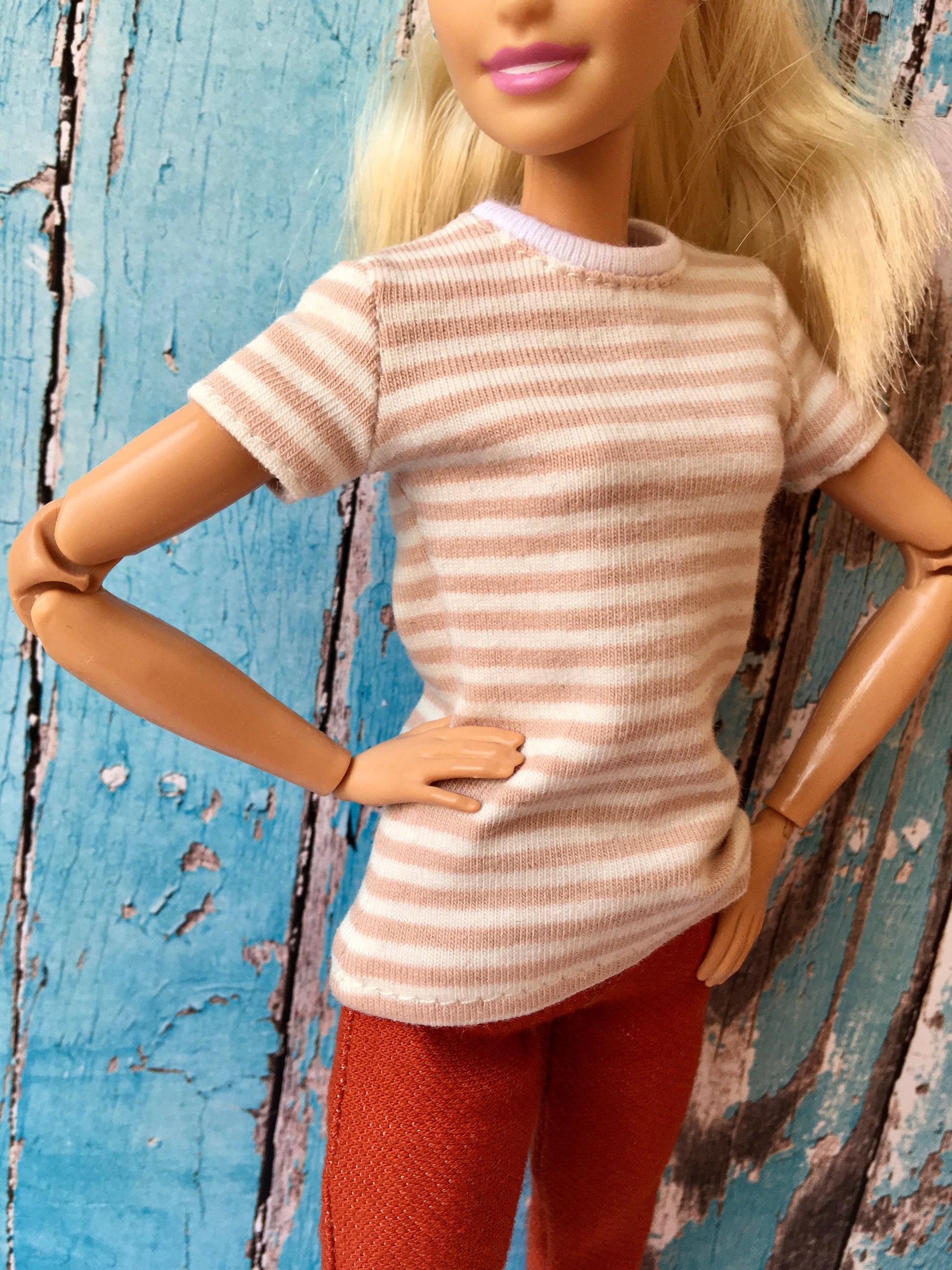 BQ-MARIN – Striped Short Sleeve T-shirt for 11.5" 1/6 Scale Fashion Dolls - www.bouutique.com