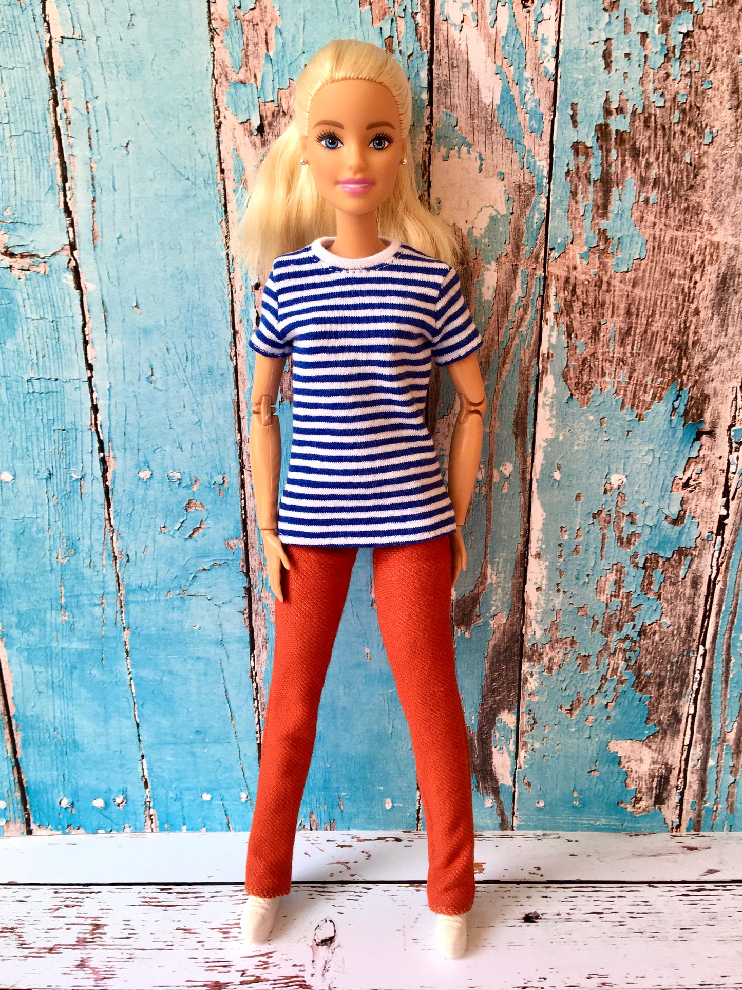 BQ-MARIN – Striped Short Sleeve T-shirt for 11.5" 1/6 Scale Fashion Dolls - www.bouutique.com
