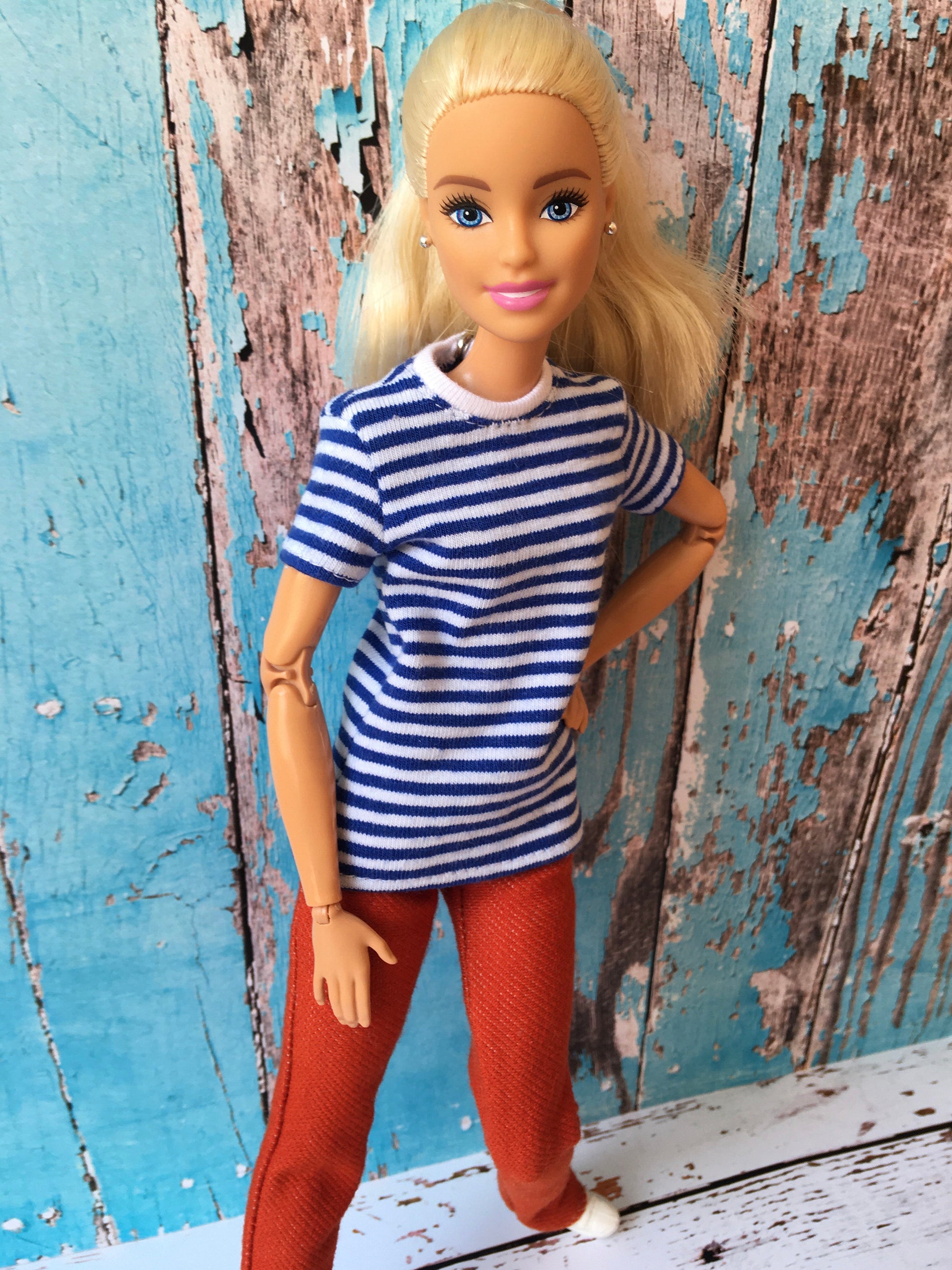 BQ-MARIN – Striped Short Sleeve T-shirt for 11.5" 1/6 Scale Fashion Dolls - www.bouutique.com