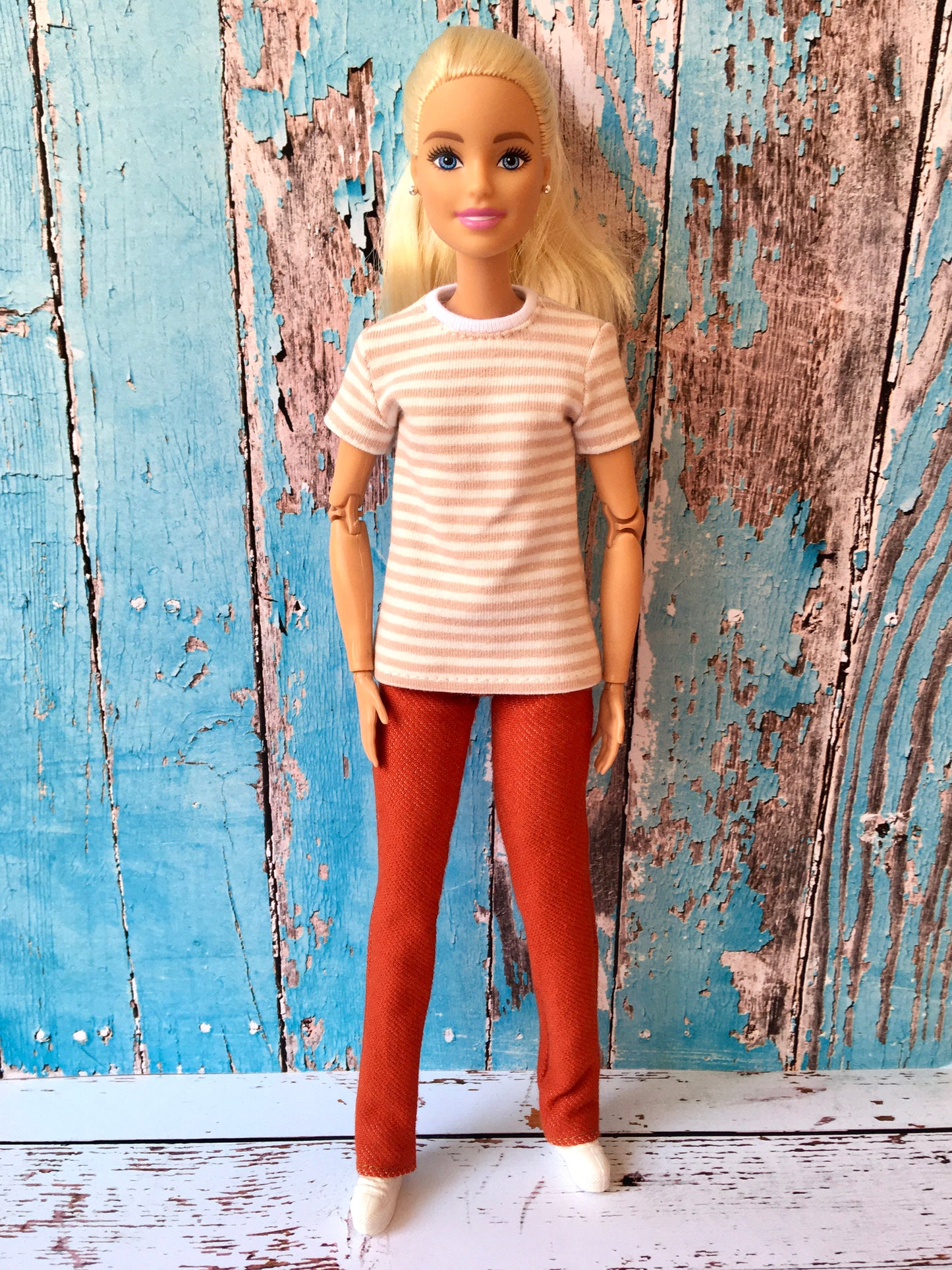 BQ-MARIN – Striped Short Sleeve T-shirt for 11.5" 1/6 Scale Fashion Dolls - www.bouutique.com