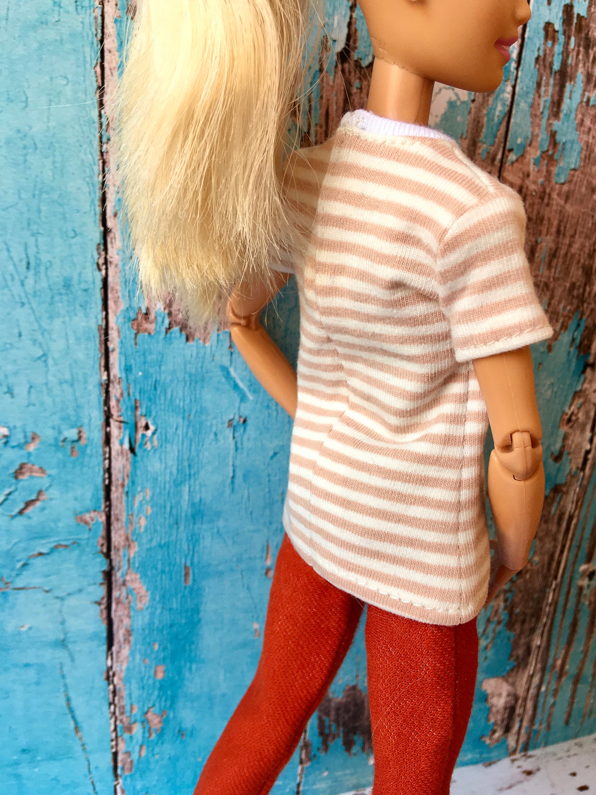 BQ-MARIN – Striped Short Sleeve T-shirt for 11.5" 1/6 Scale Fashion Dolls - www.bouutique.com