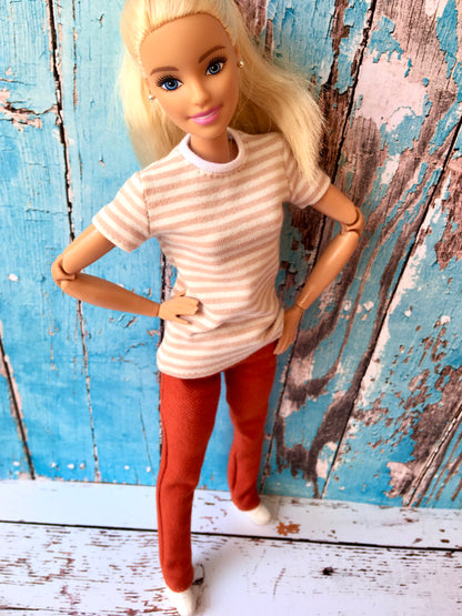 BQ-MARIN – Striped Short Sleeve T-shirt for 11.5" 1/6 Scale Fashion Dolls - www.bouutique.com