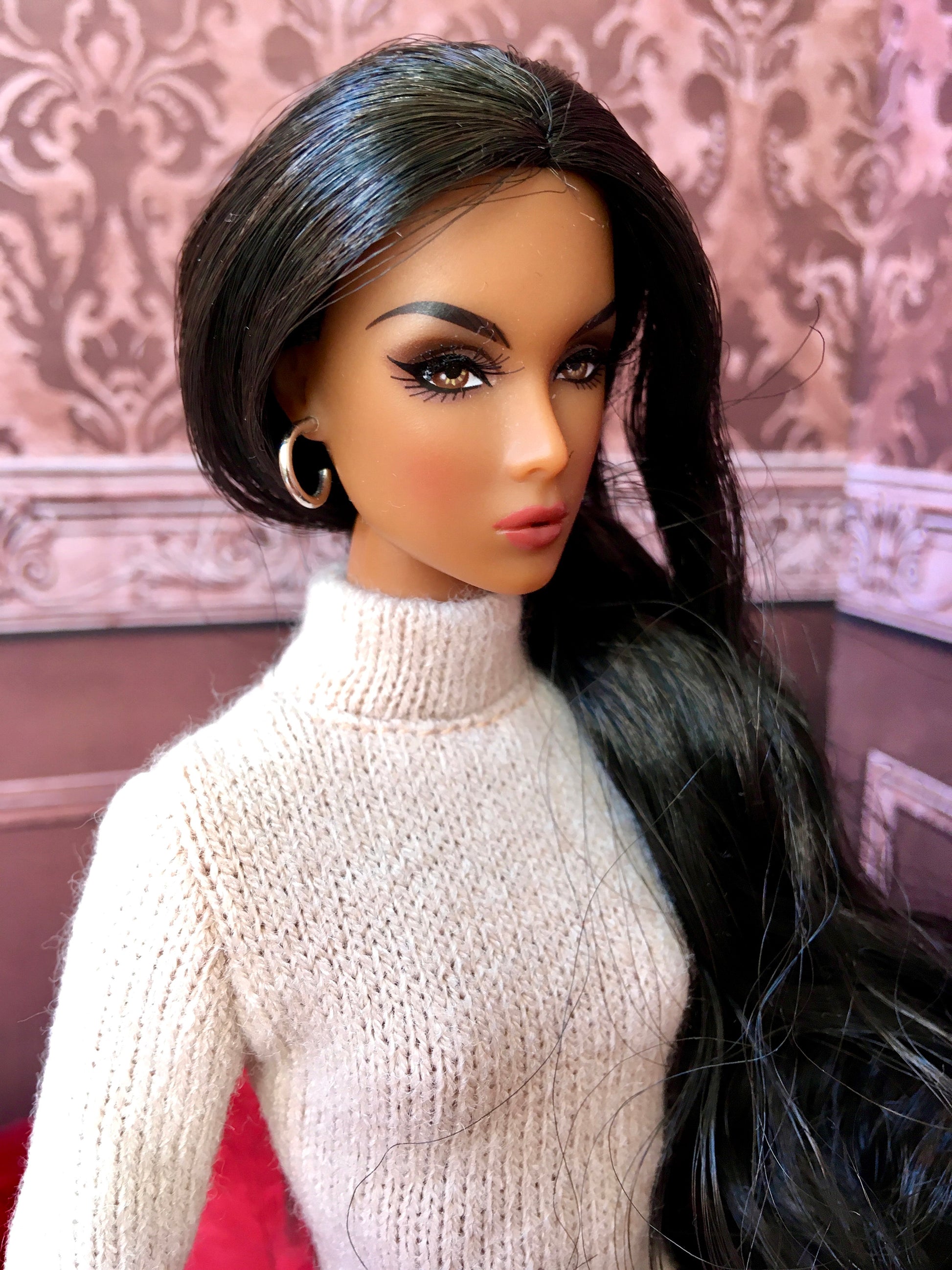 COZY – Cream Knit Turtleneck Dress for Fashion Dolls - www.bouutique.com