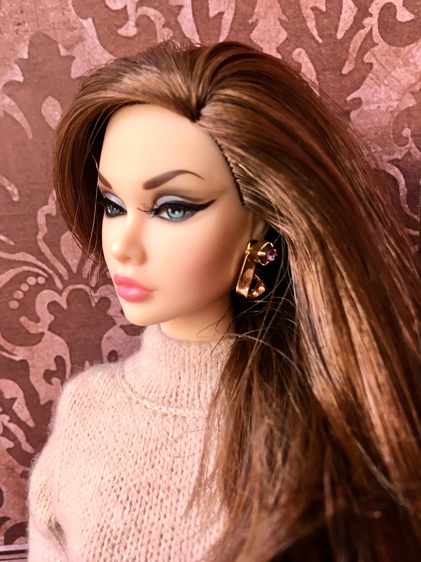 COZY – Cream Knit Turtleneck Dress for Fashion Dolls (12") - www.bouutique.com