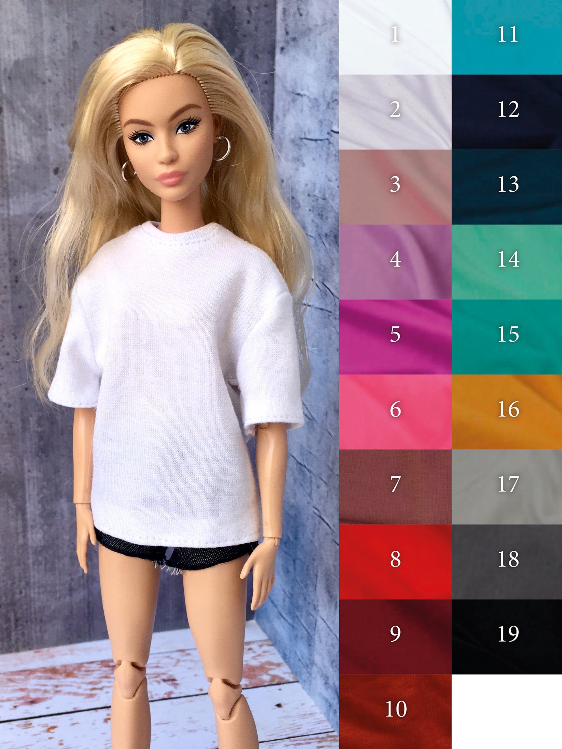 FLOWY LITE – Oversized Crew-Neck T-shirt for Dolls (11.5") - www.bouutique.com