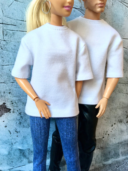 www.bouutique.com - Flowy Short Sleeve Oversized T-shirt for Dolls 11.5 Inch