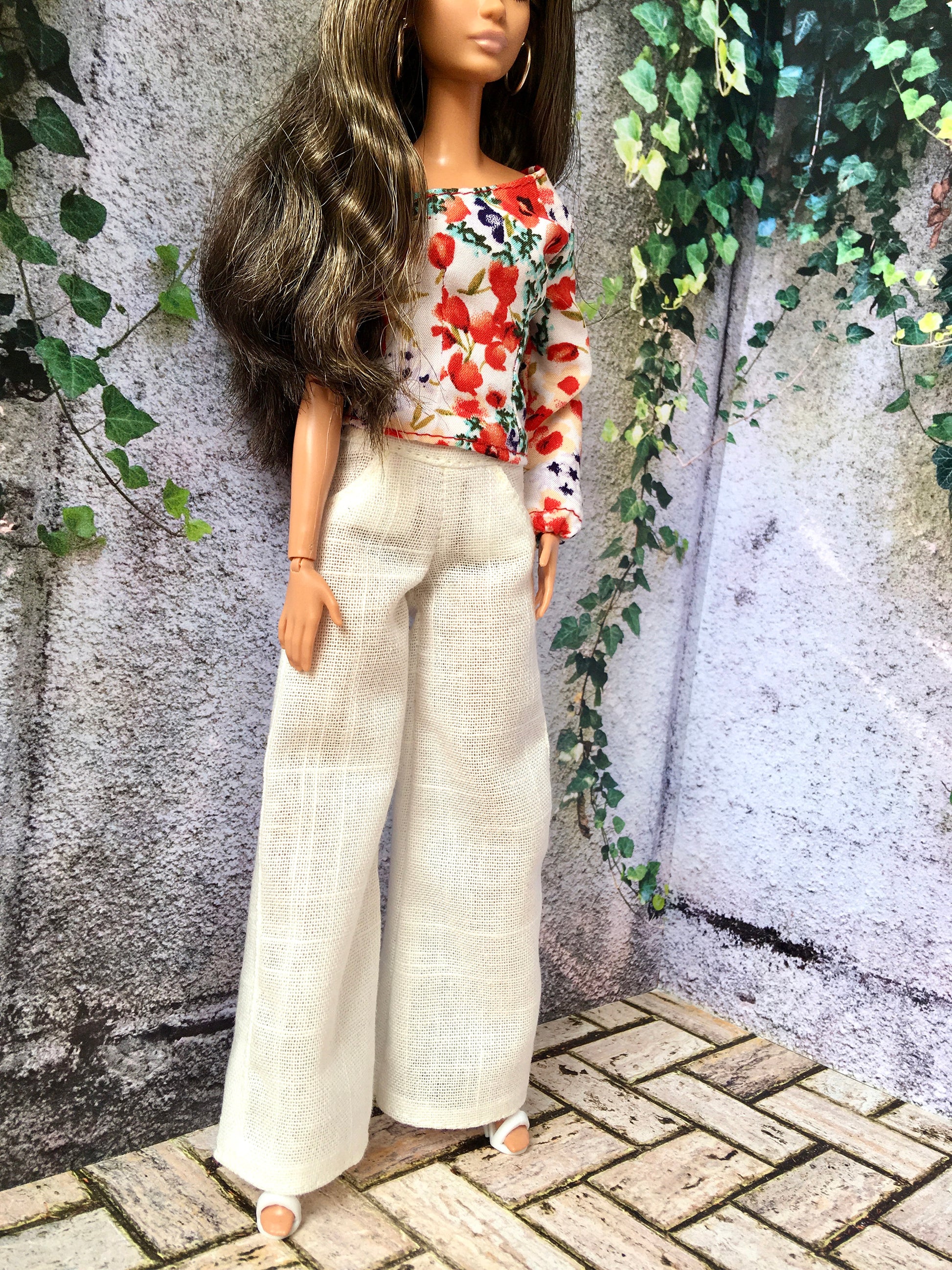 Linen Palazzo Pants for 11.5" 1/6 Scale Fashion Dolls - www.bouutique.com