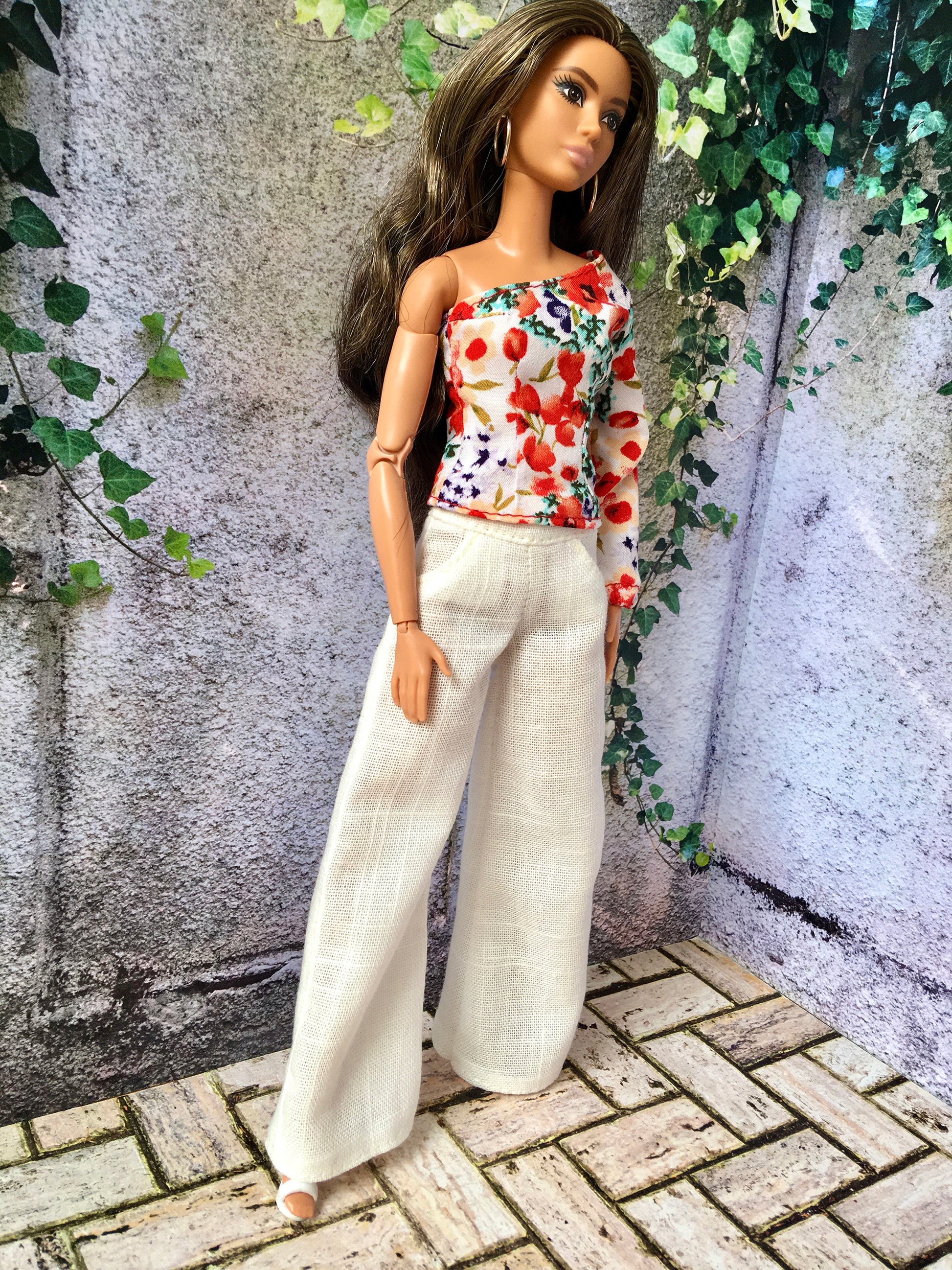 Linen Palazzo Pants for 11.5" 1/6 Scale Fashion Dolls - www.bouutique.com