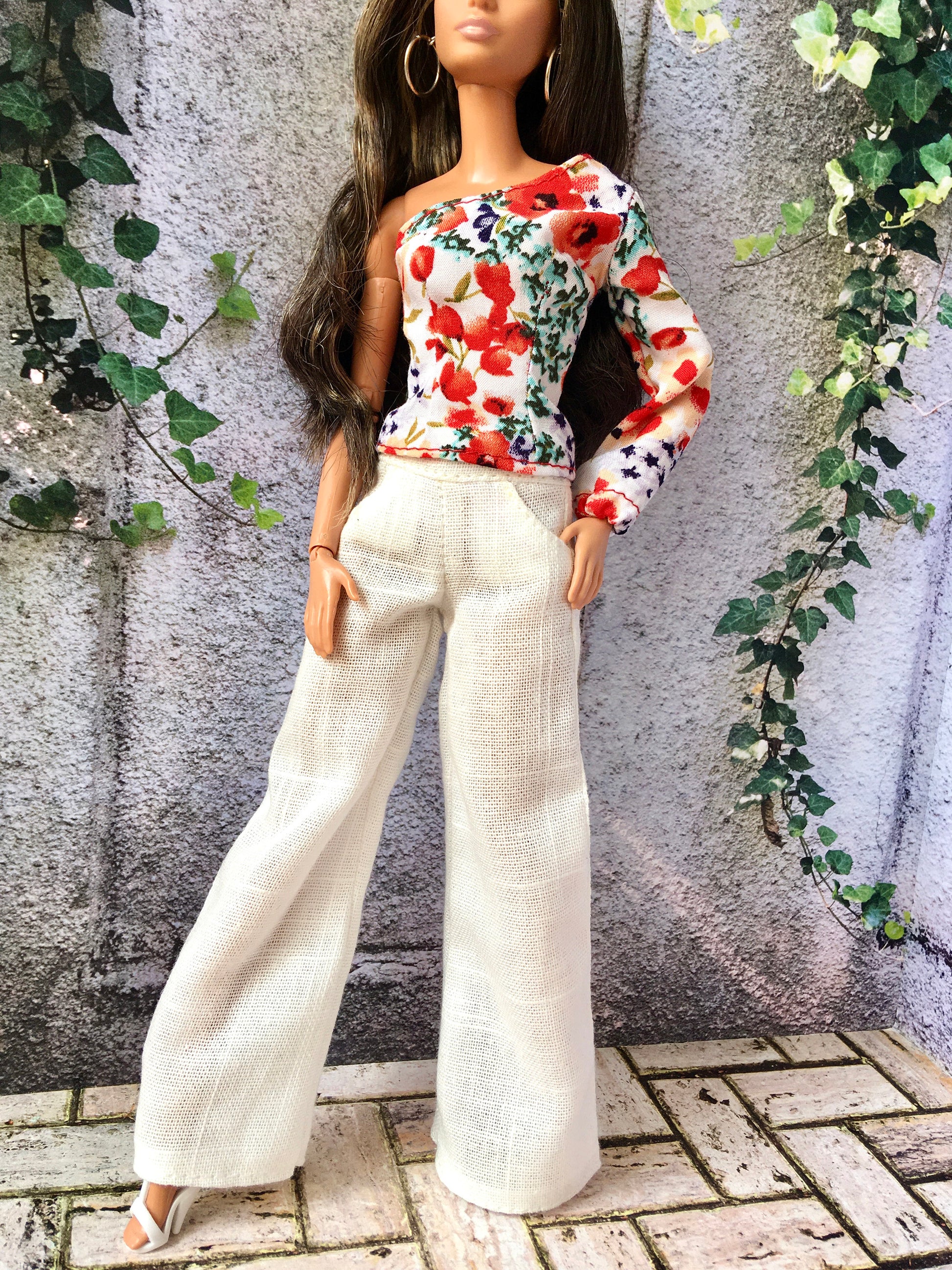 Linen Palazzo Pants for 11.5" 1/6 Scale Fashion Dolls - www.bouutique.com