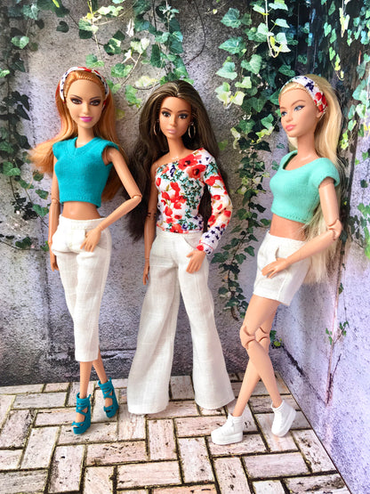 Linen Palazzo Pants for 11.5" 1/6 Scale Fashion Dolls - www.bouutique.com