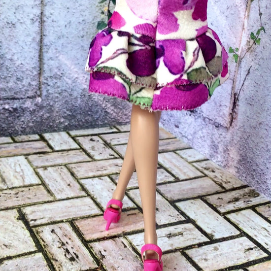 BQ-LARA – Floral Midi Dress with Mermaid Hem for 12" 1/6 Scale Fashion Dolls - www.bouutique.com