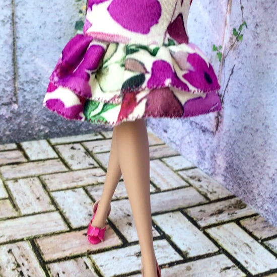 BQ-LARA – Floral Midi Dress with Mermaid Hem for 12" 1/6 Scale Fashion Dolls - www.bouutique.com