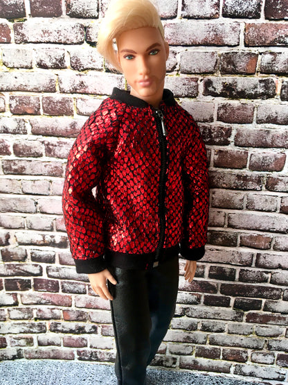 Sparkle Sequin Bomber Jacket for Ken Doll  - www.bouutique.com