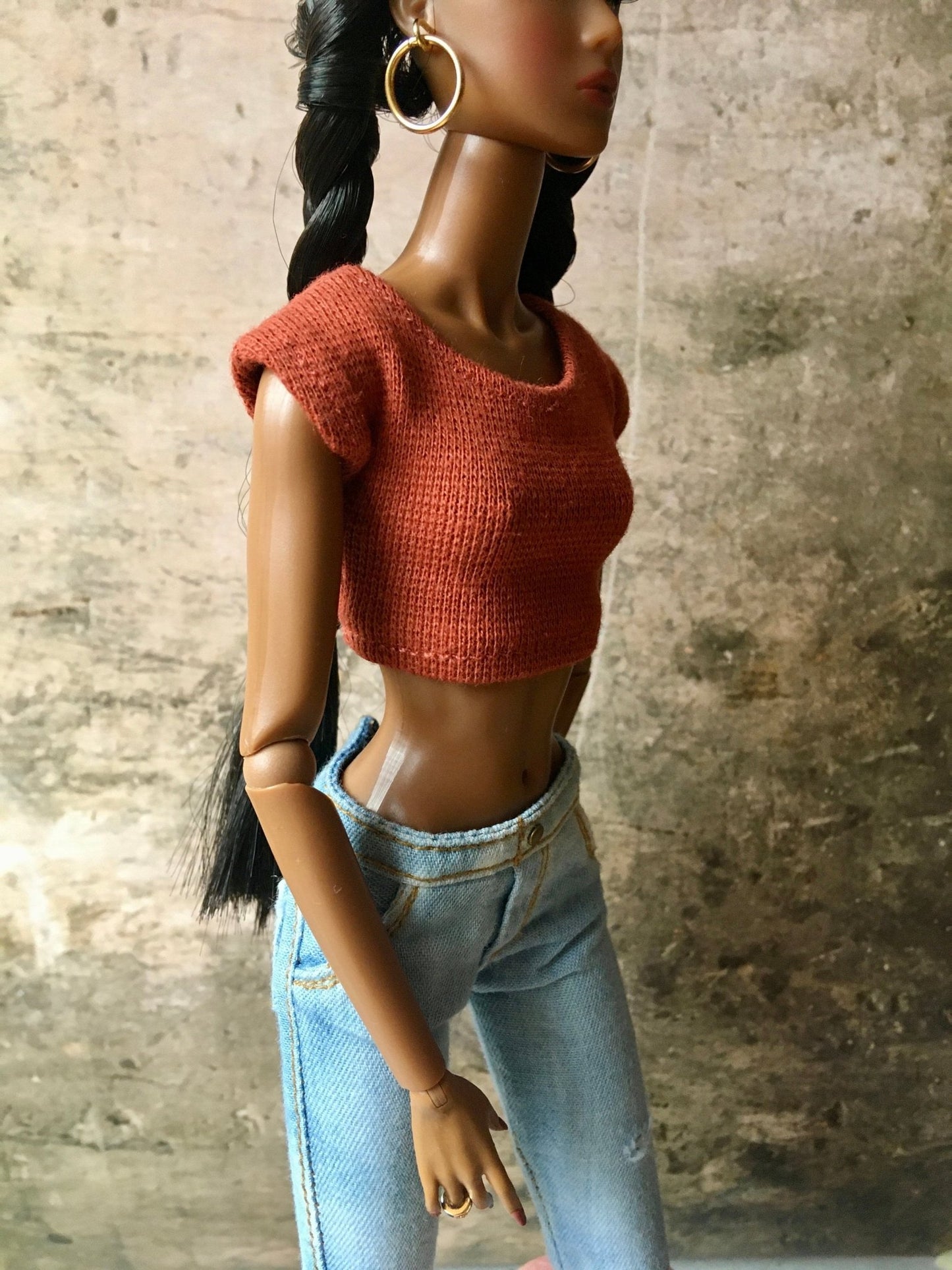 Basic Crop T-shirt for Nuface Doll | 12 inch Doll Clothes - many colors - Bouutique.com
