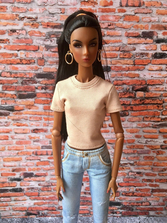 Basic Short Sleeve T-shirt for Integrity Toys Nuface Doll | 12 inch Doll Clothes - Bouutique.com
