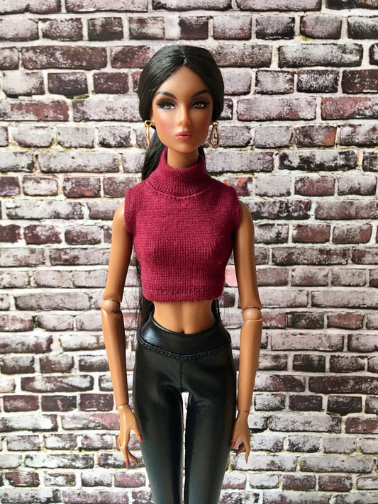 Basic Turtleneck Crop Top for Integrity Toys Nuface Doll | 12 inch Doll Clothes - Bouutique.com