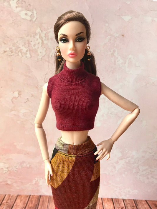 Basic Turtleneck Crop Top for Poppy Parker Doll | 12 inch Doll Fashion - Bouutique.com